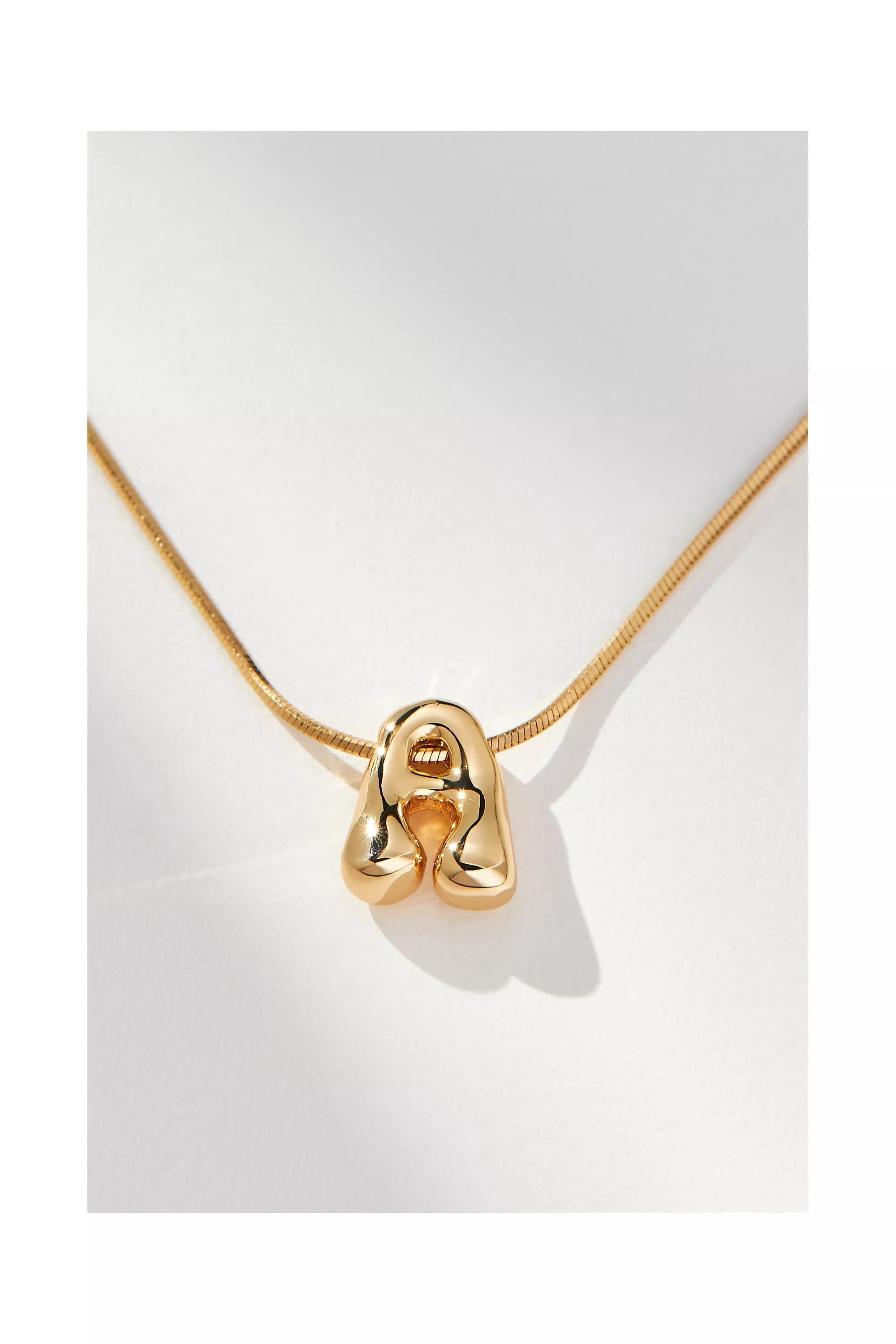 Anthropologie Letter Necklace, Gold-Plated, A501_0901, large image number 4