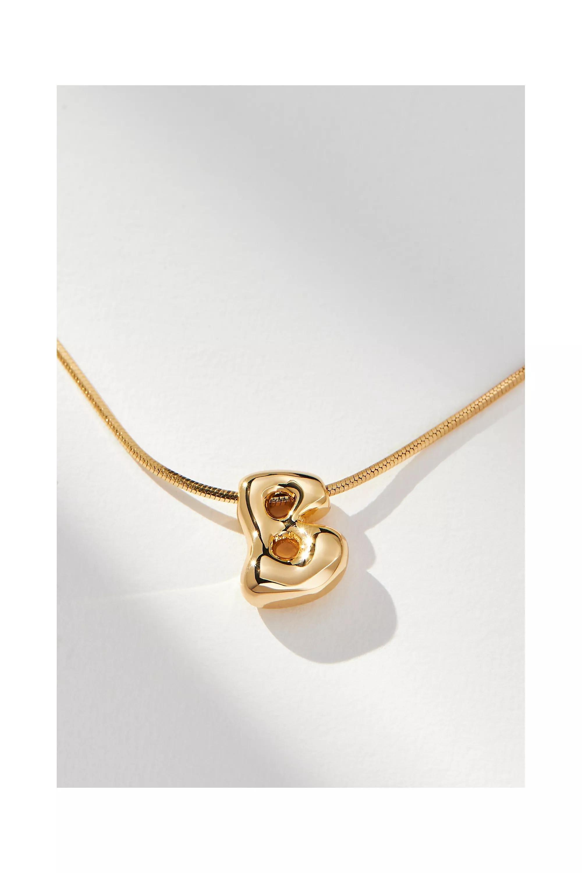 Anthropologie Letter Necklace, Gold-Plated, A501_0902, medium