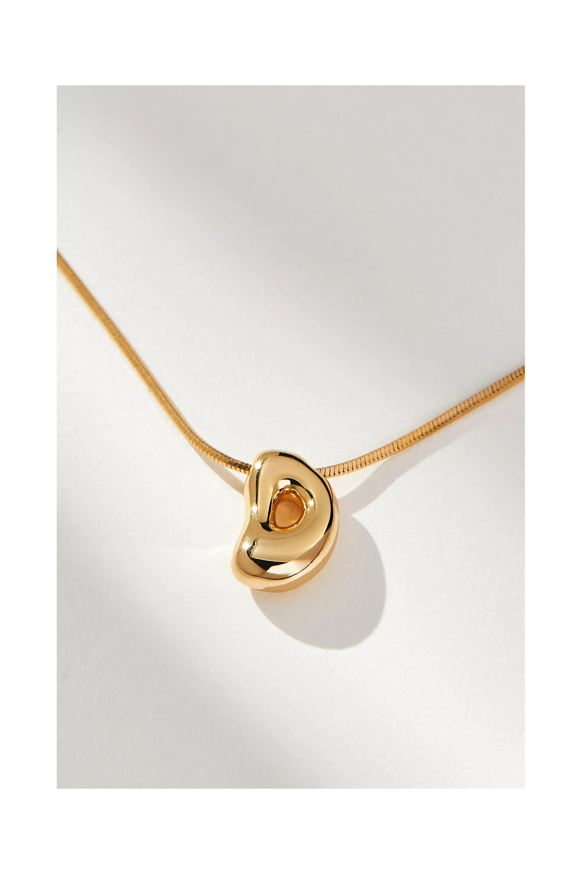 Anthropologie Letter Necklace, Gold, A501_0904, large image number 0