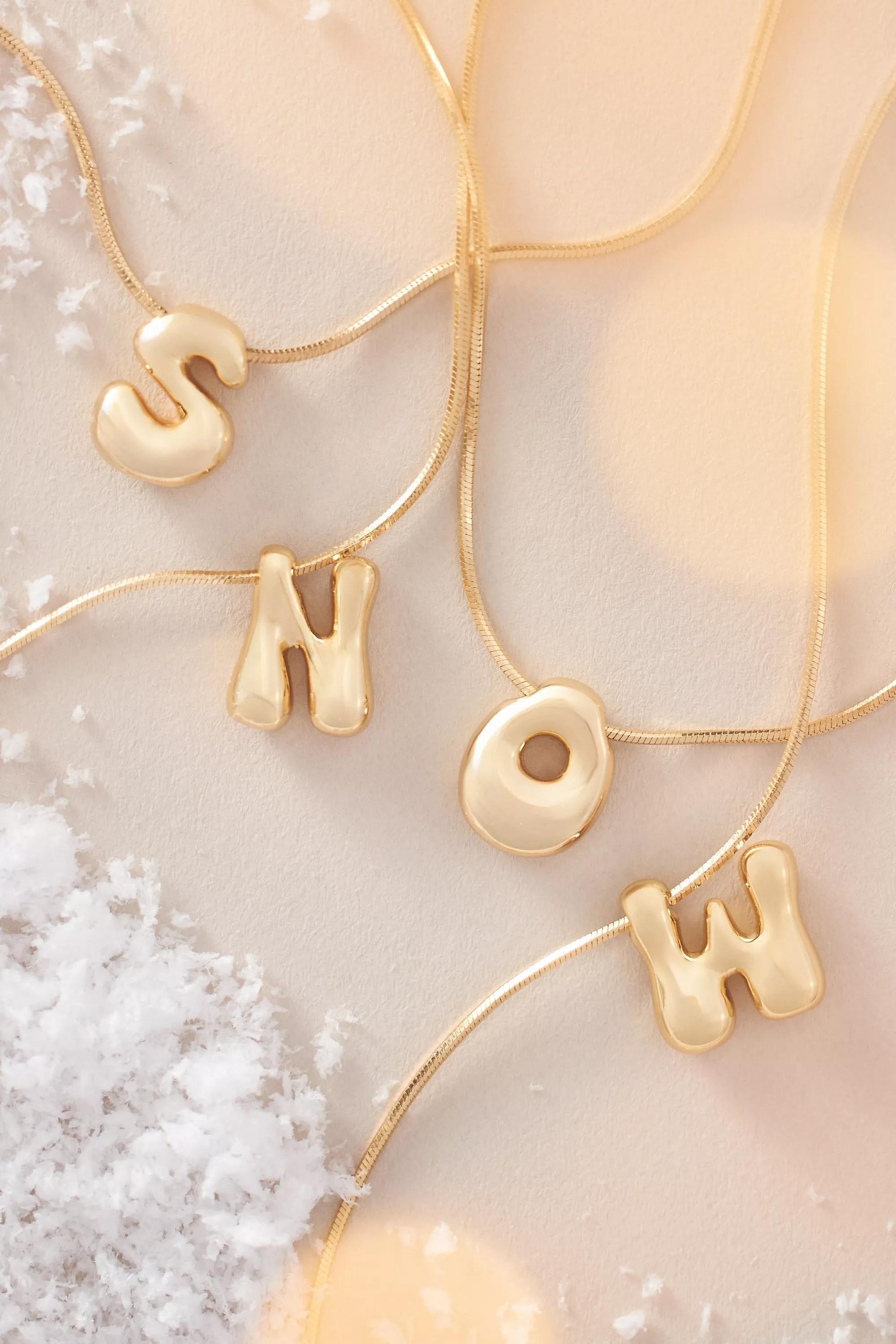 Anthropologie Letter Necklace, Gold, A501_0904, large image number 2