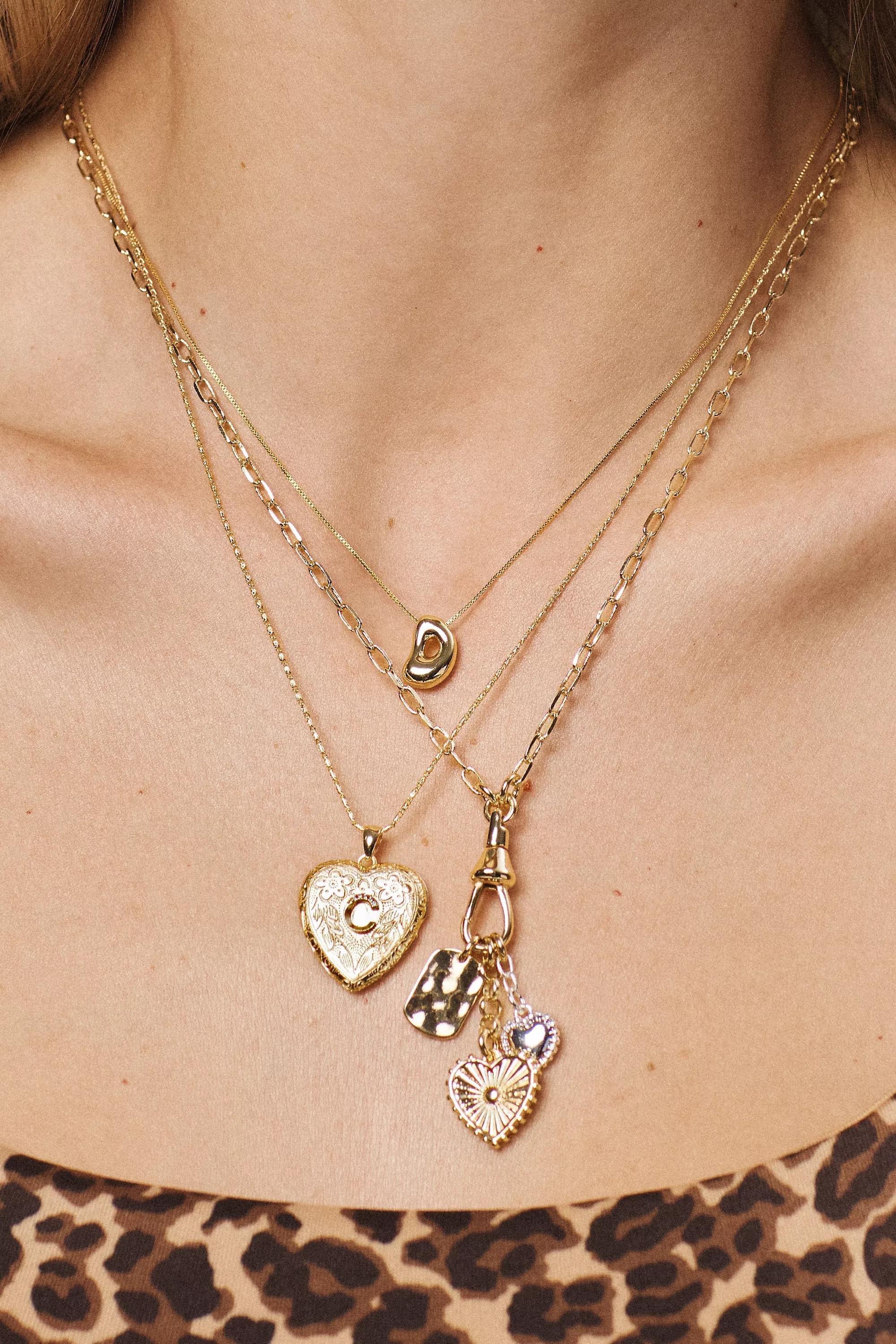 Anthropologie Letter Necklace, Gold, A501_0904, large image number 3