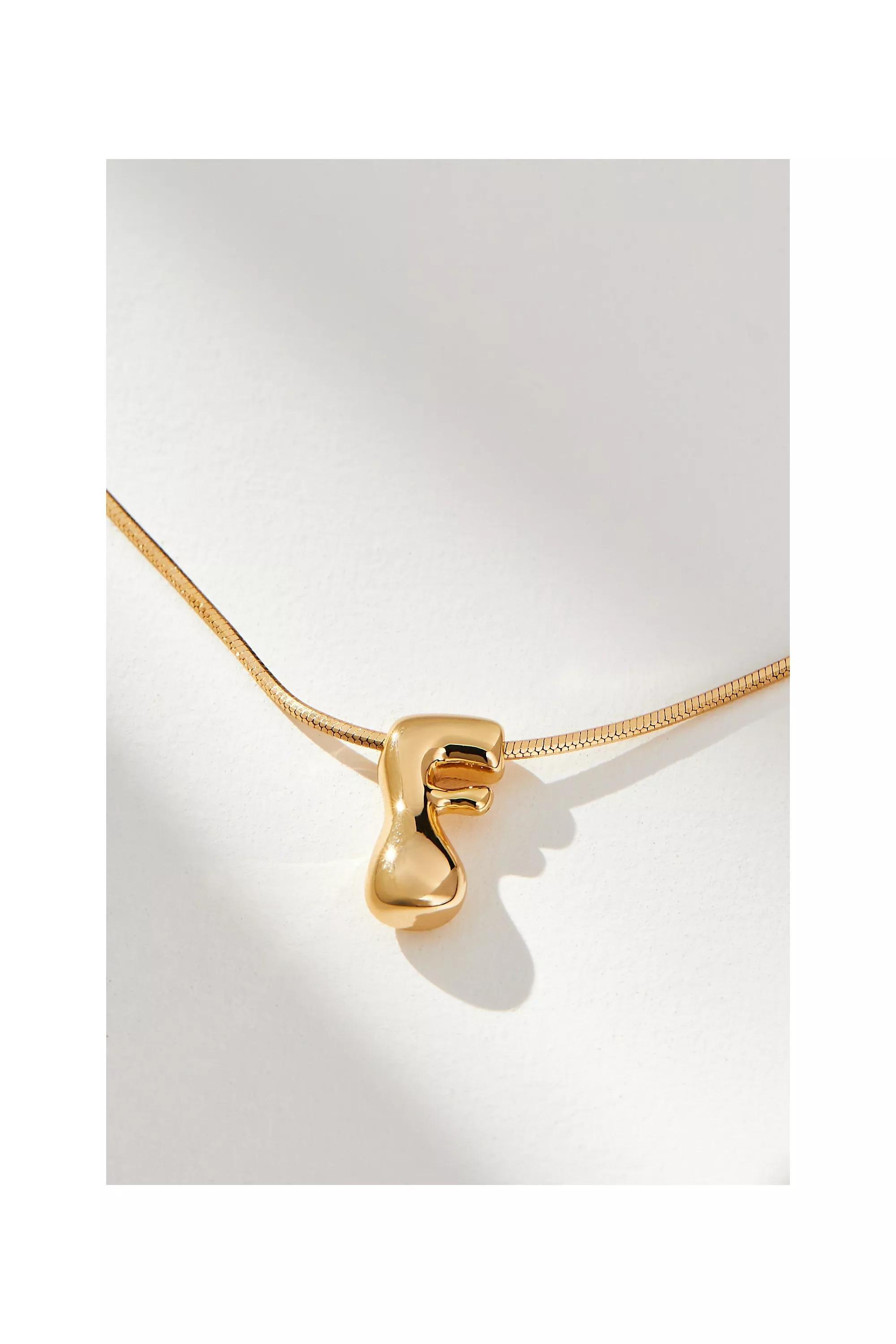 Anthropologie Letter Necklace, Gold-Plated, A501_0906, medium