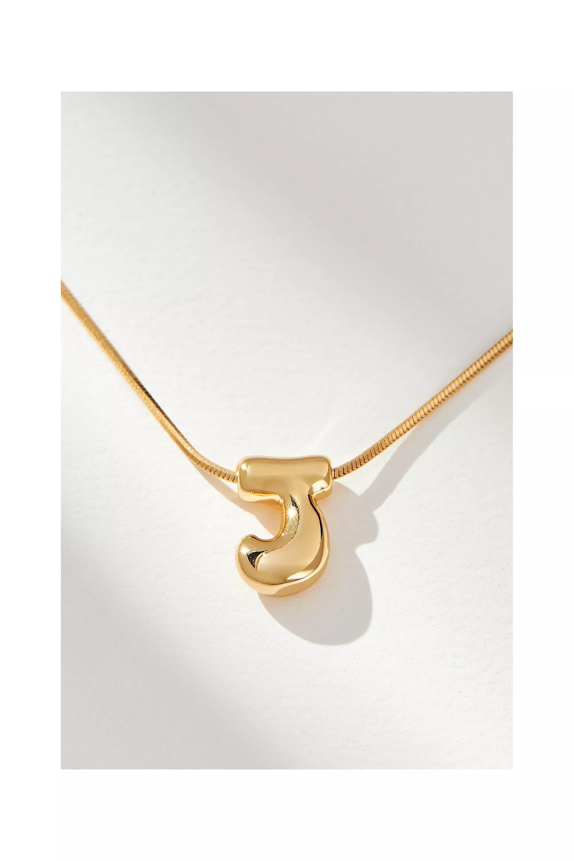 Anthropologie Letter Necklace, Gold-Plated, A501_0910, large image number 0