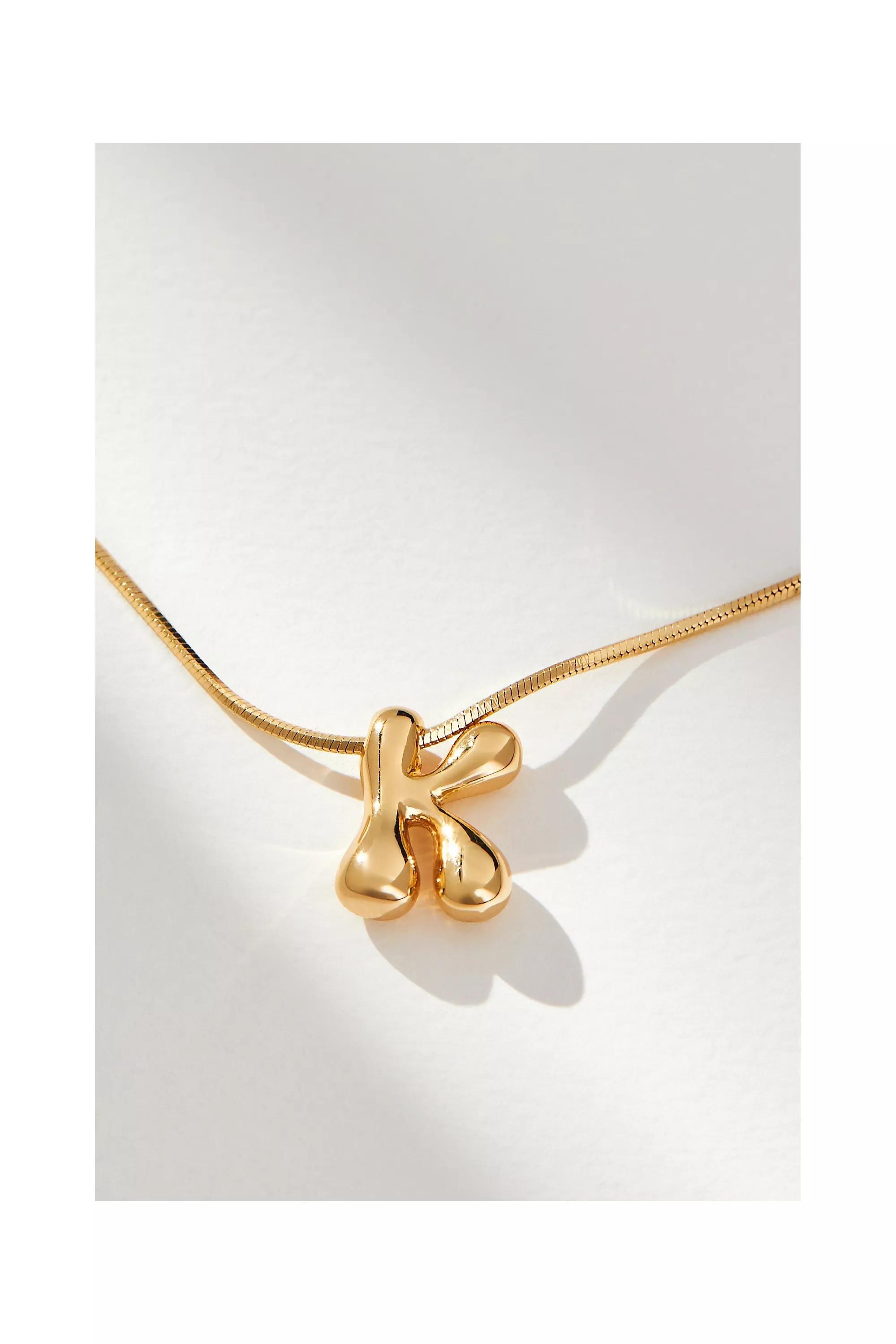 Anthropologie Letter Necklace, Gold-Plated, A501_0911, large image number 0