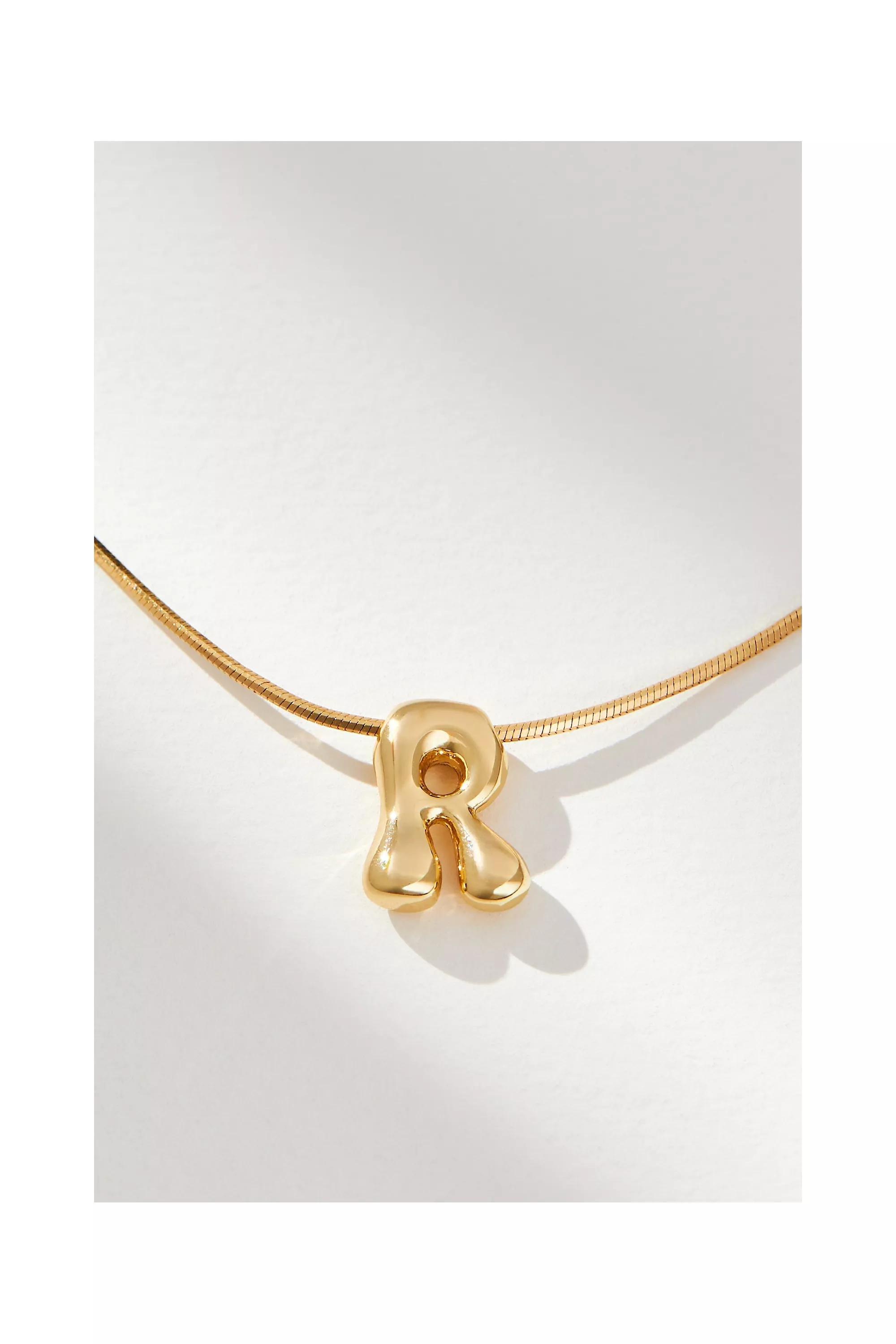 Anthropologie Letter Necklace, Gold, A501_0918, large image number 0