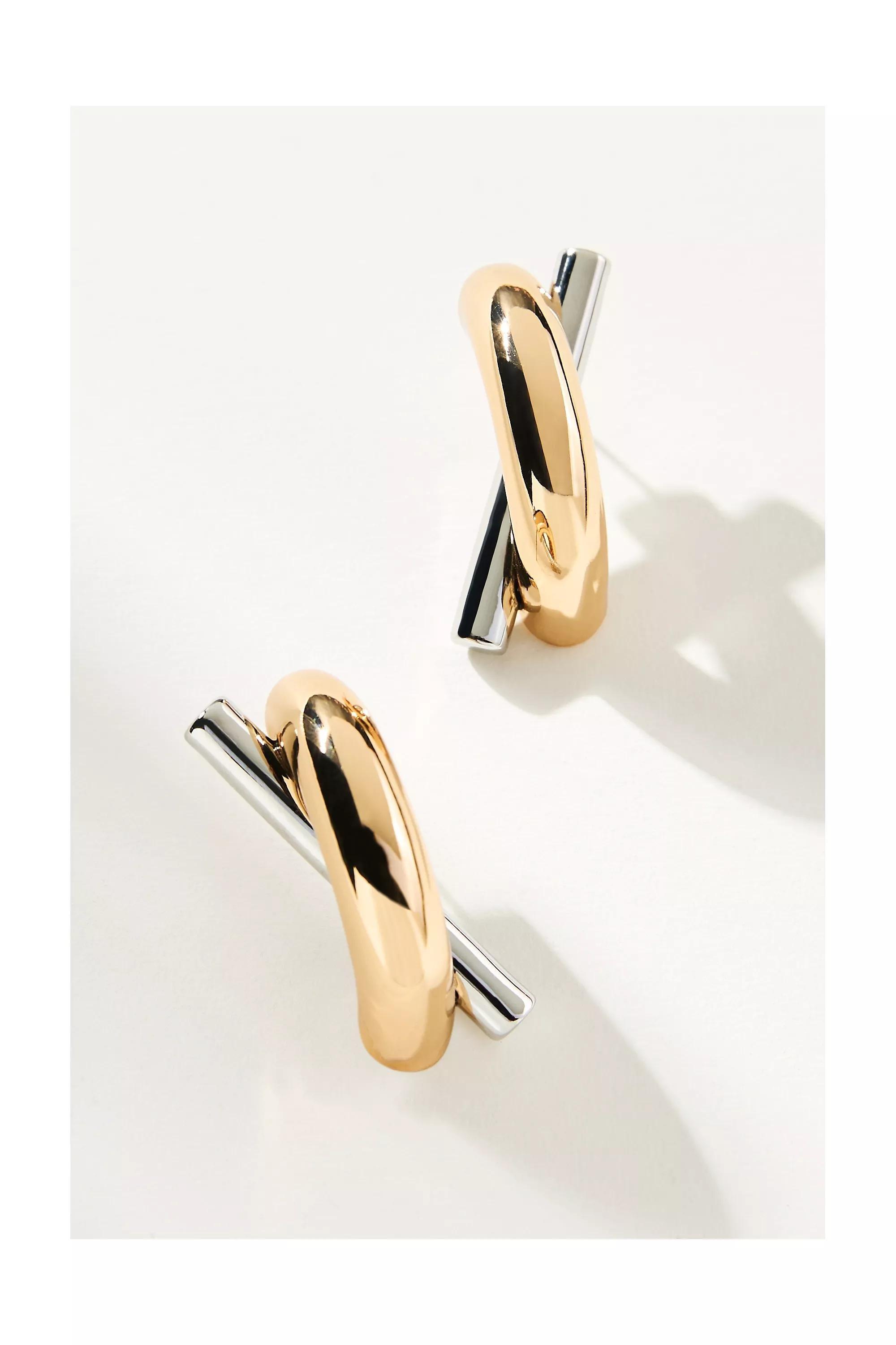 Anthropologie Twisted Hoop, Gold, A501_0070, large image number 0