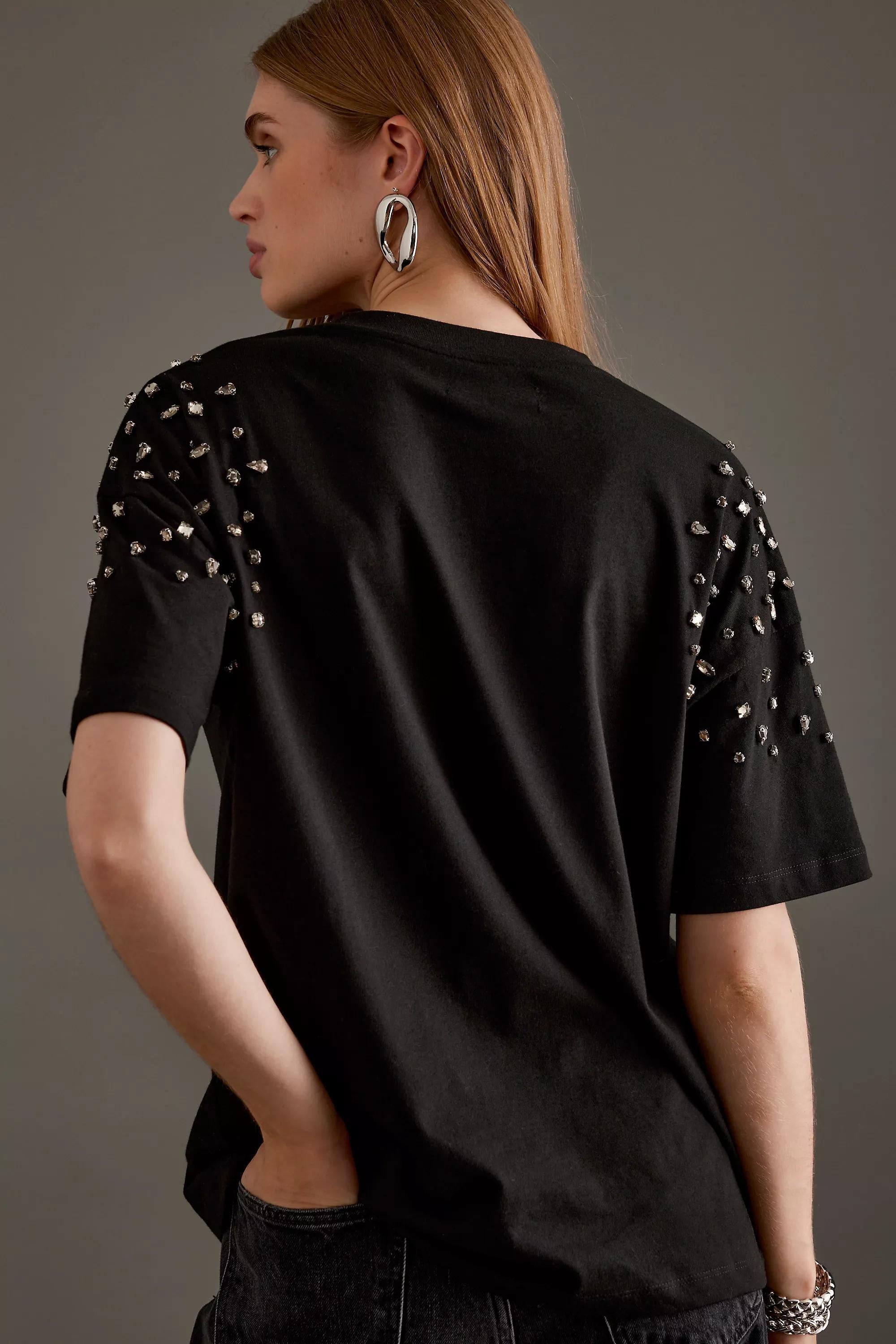 Anthropologie Plain Knit Cropped, Black, , large image number 1