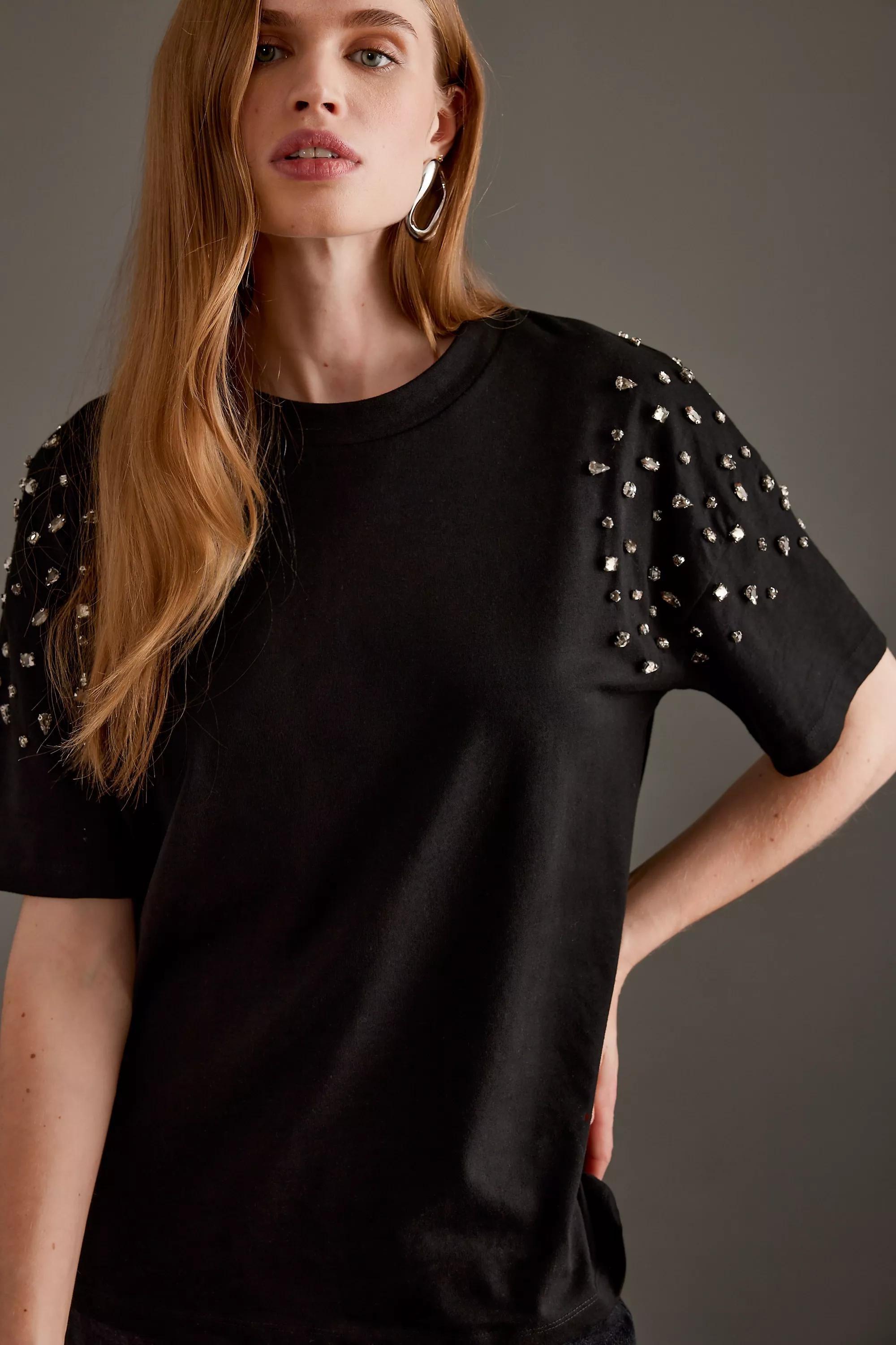 Anthropologie Plain Knit Cropped, Black, , large image number 2