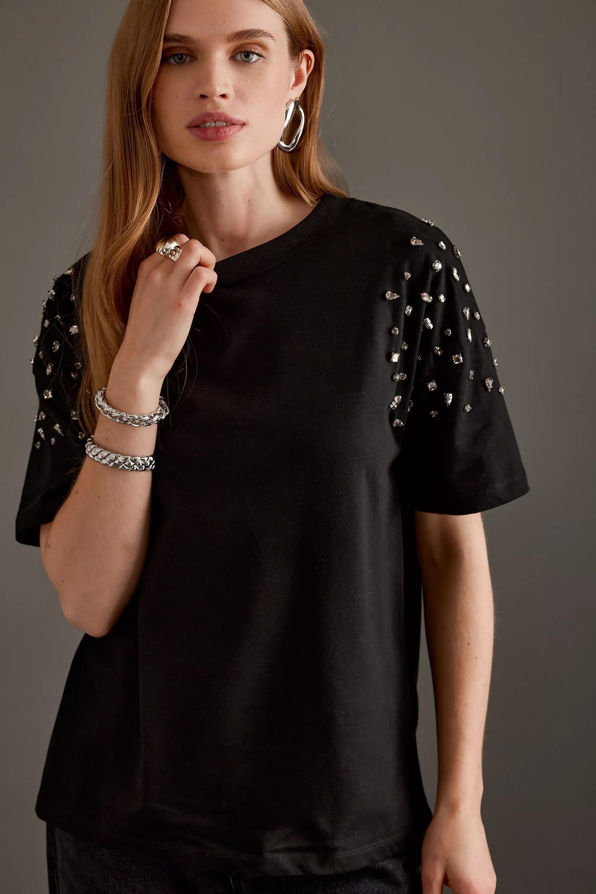Anthropologie Plain Knit Cropped, Black, , large image number 3