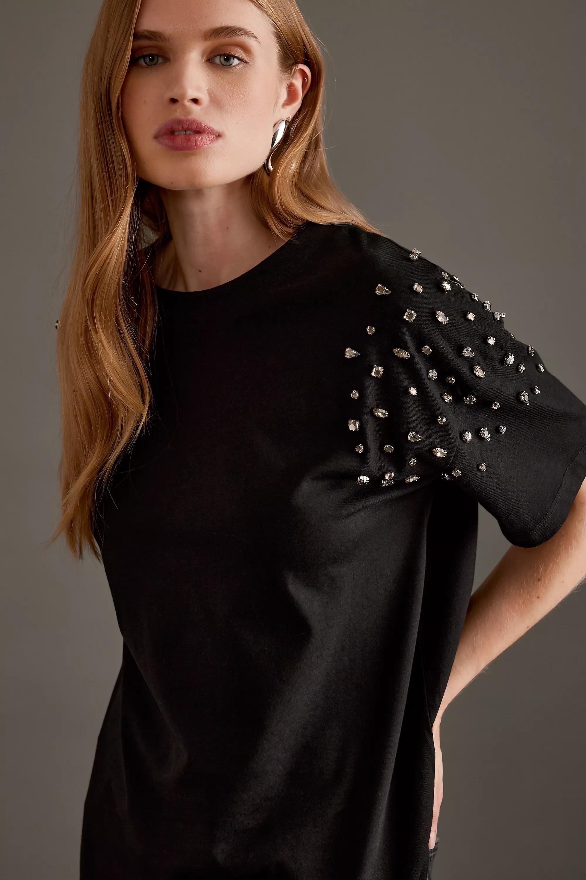 Anthropologie Plain Knit Cropped, Black, , large image number 4