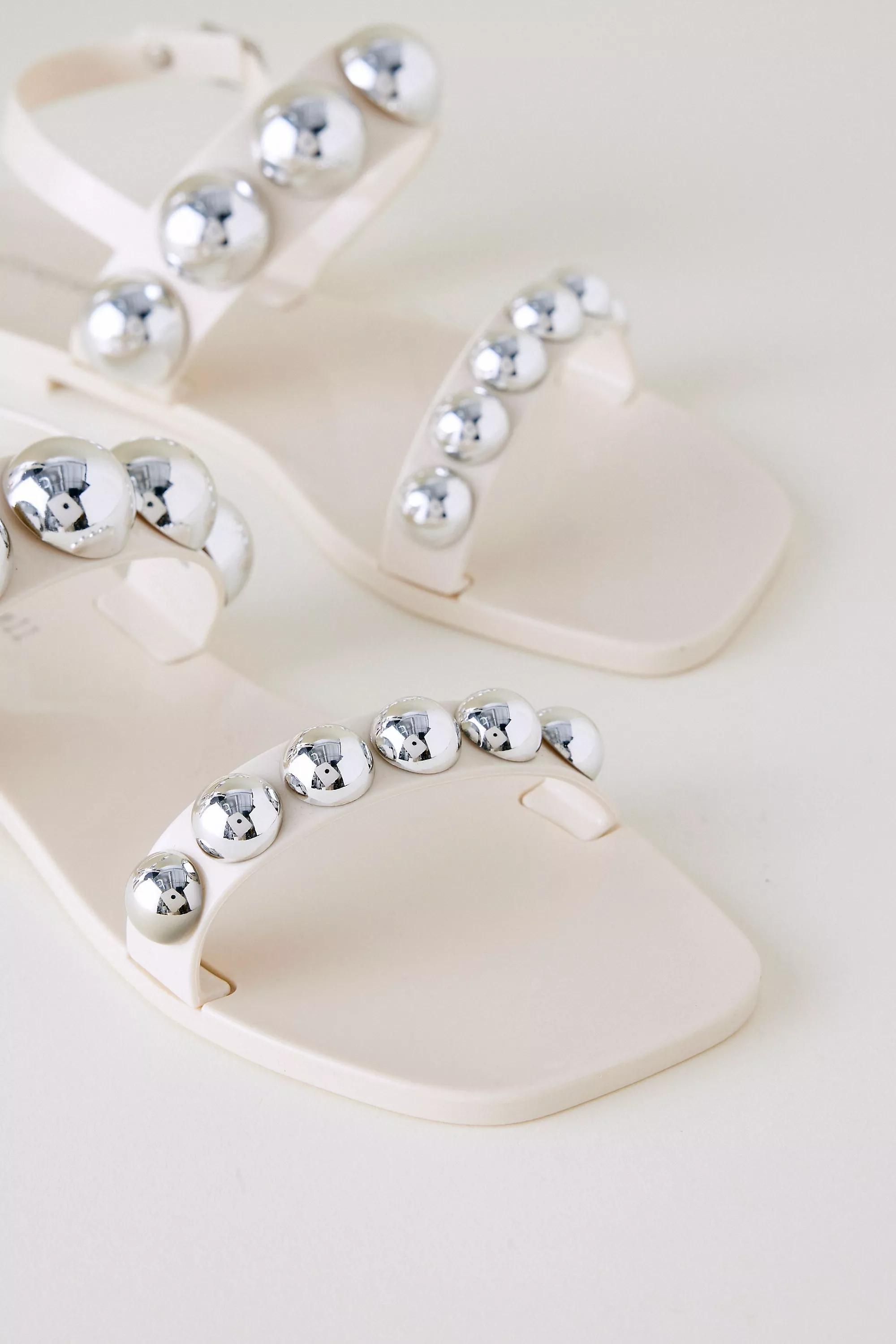 Jeffrey Campbell Gum Drop Studded Jelly Sandals, Cream, , large image number 2