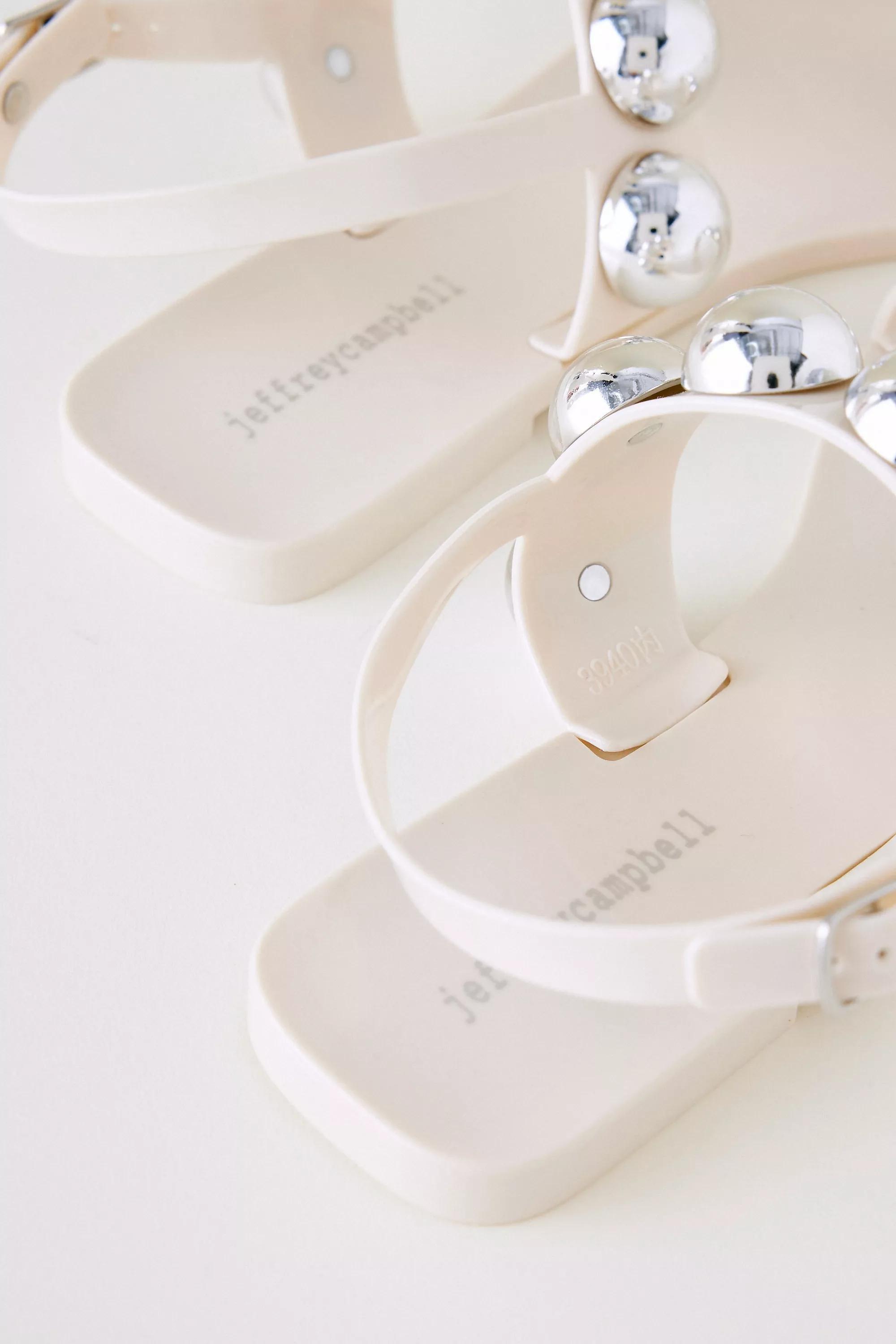 Jeffrey Campbell Gum Drop Studded Jelly Sandals, Cream, , large image number 3