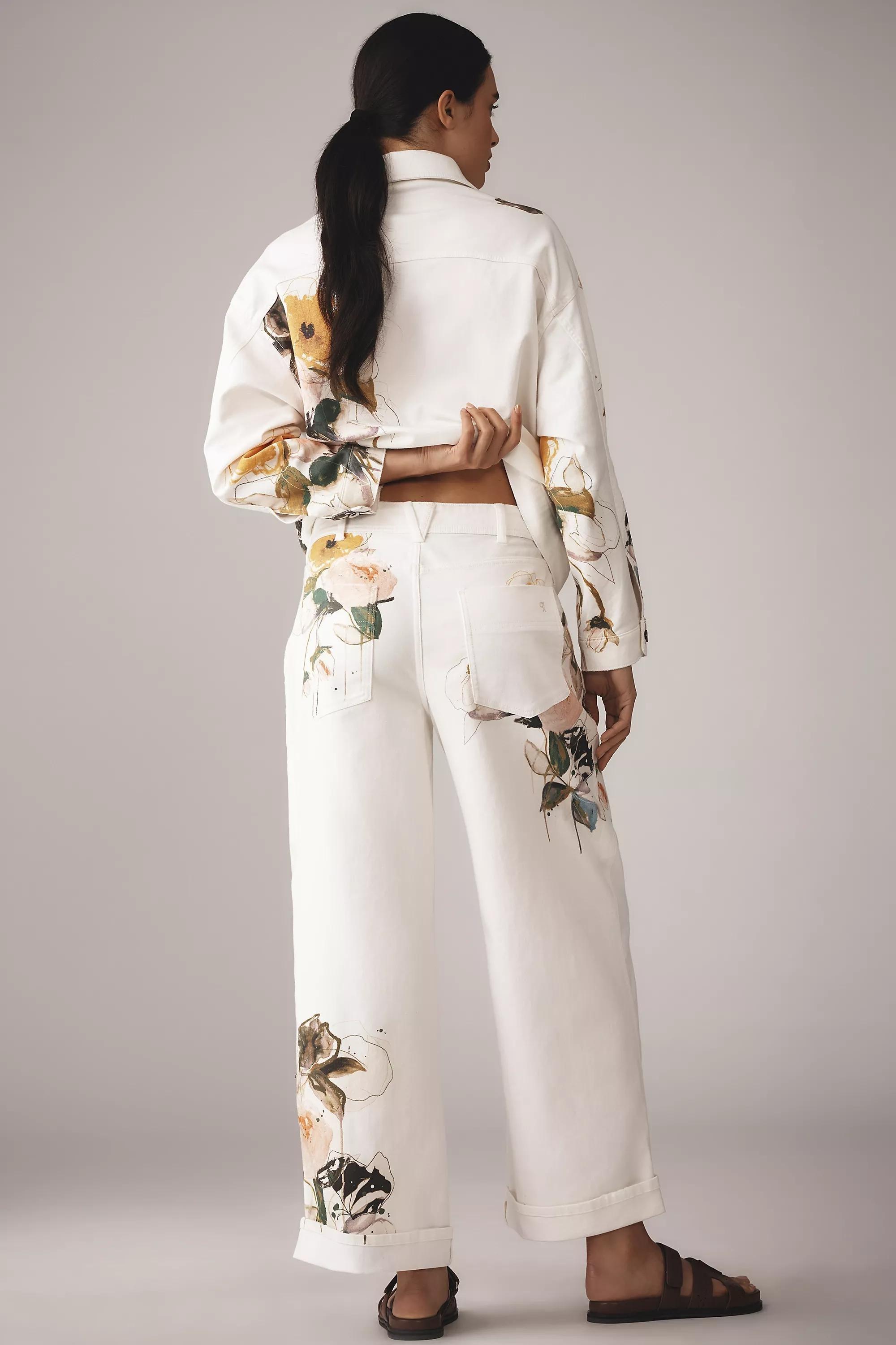 Anthropologie Embroidered Casual Trousers, , large image number 1