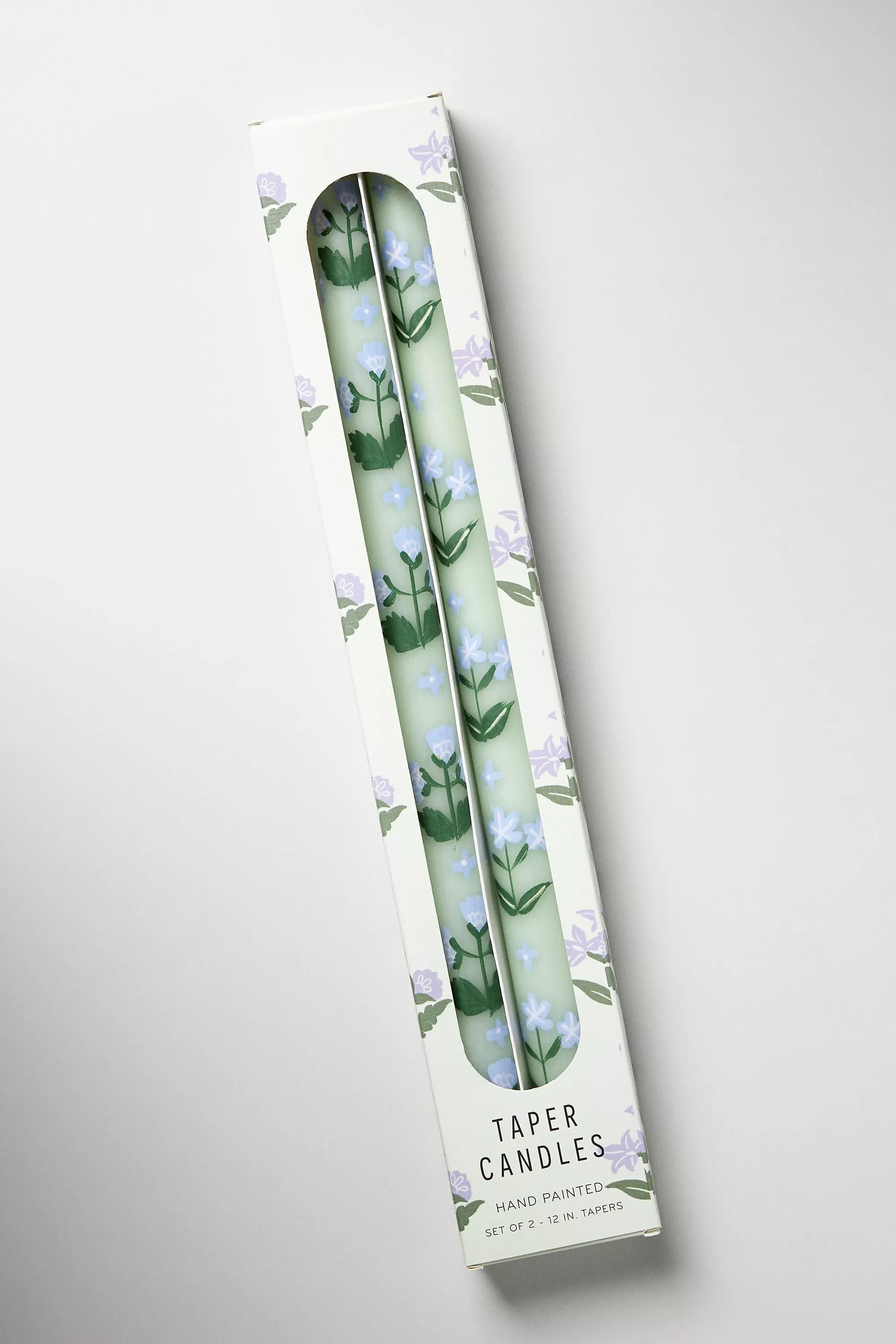 Franny Handpainted Taper Candles, Set Of 2, Green, A501_0102, large image number 3