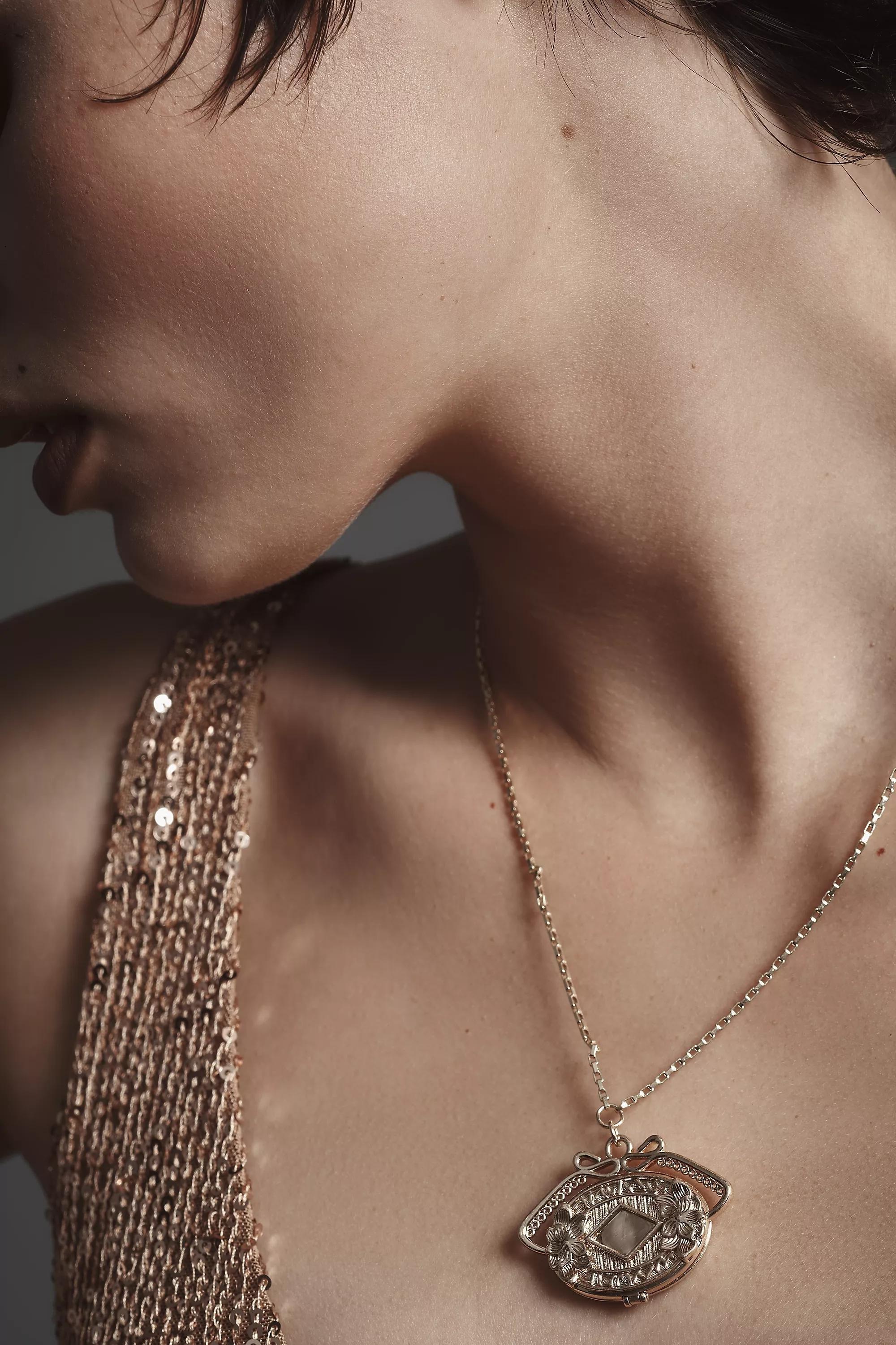 Anthropologie Pendant, Gold, A501_0070, large image number 2