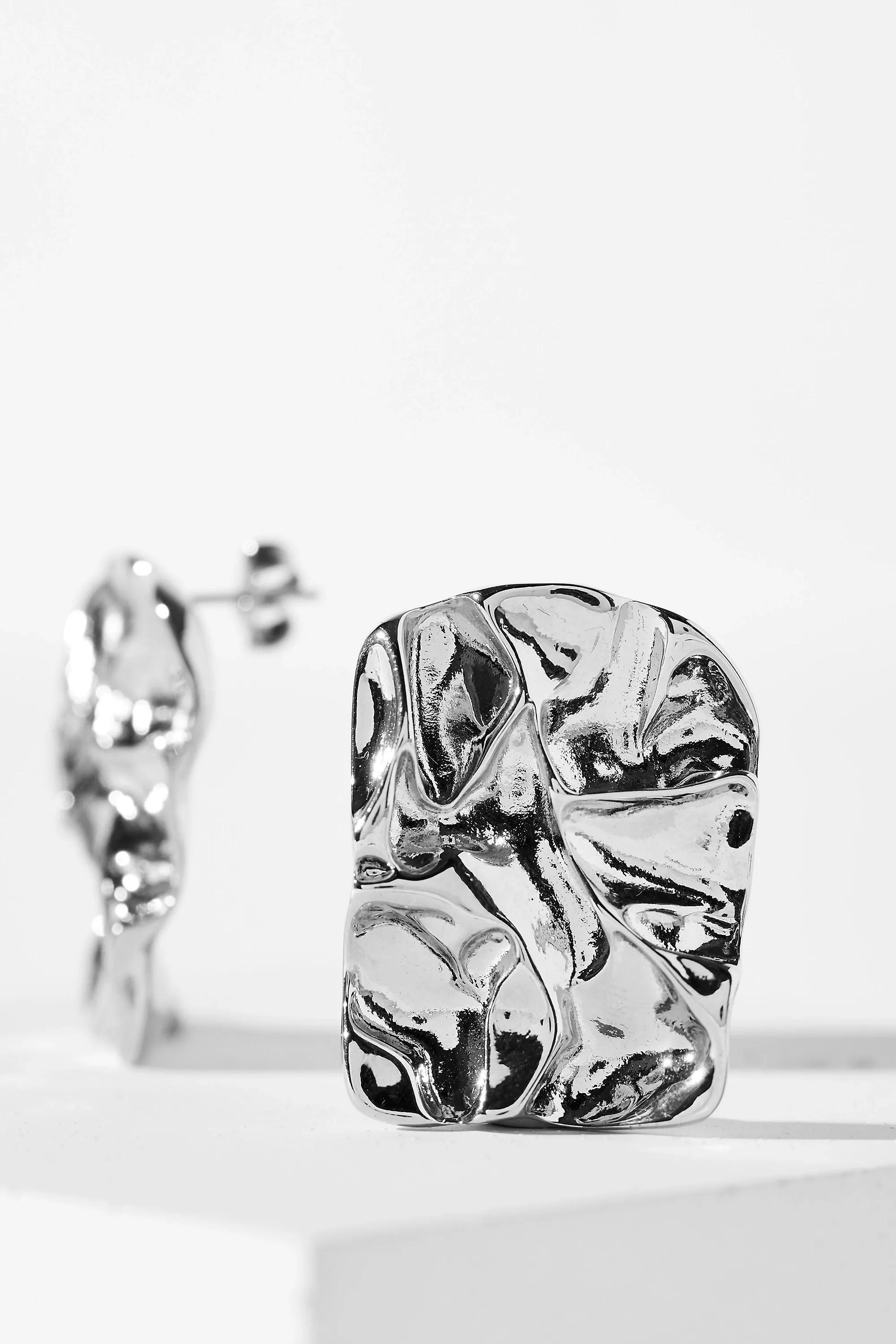 Anthropologie Stud Earrings, Silver, A501_0007, large image number 1