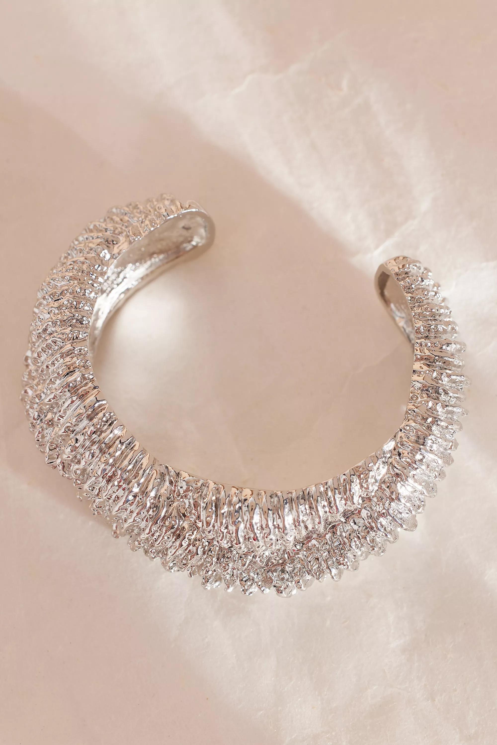 Anthropologie Cuff Bracelet, Silver, A501_0007, large image number 0