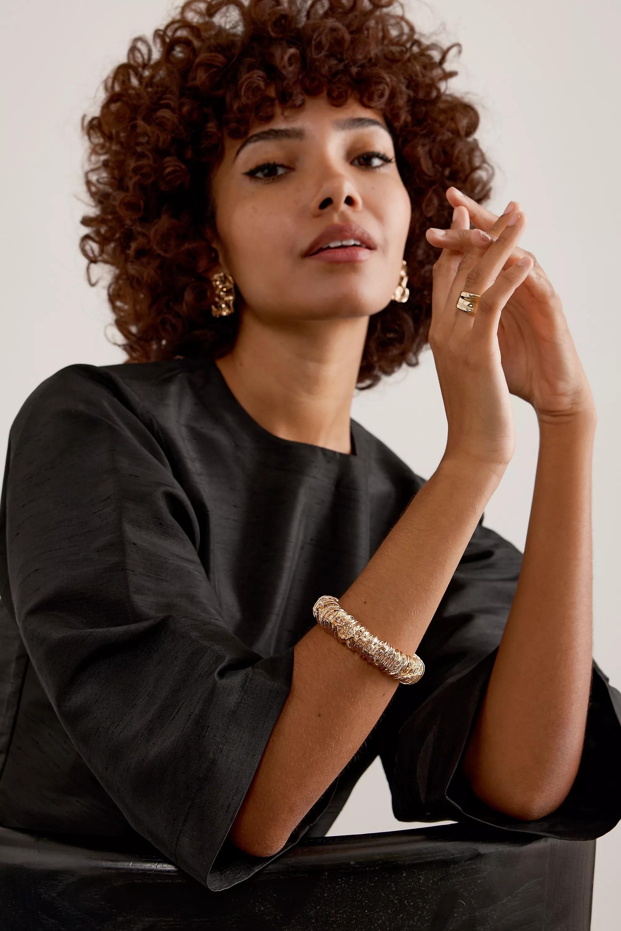 Anthropologie Cuff Bracelet, Gold, A501_0070, large image number 0