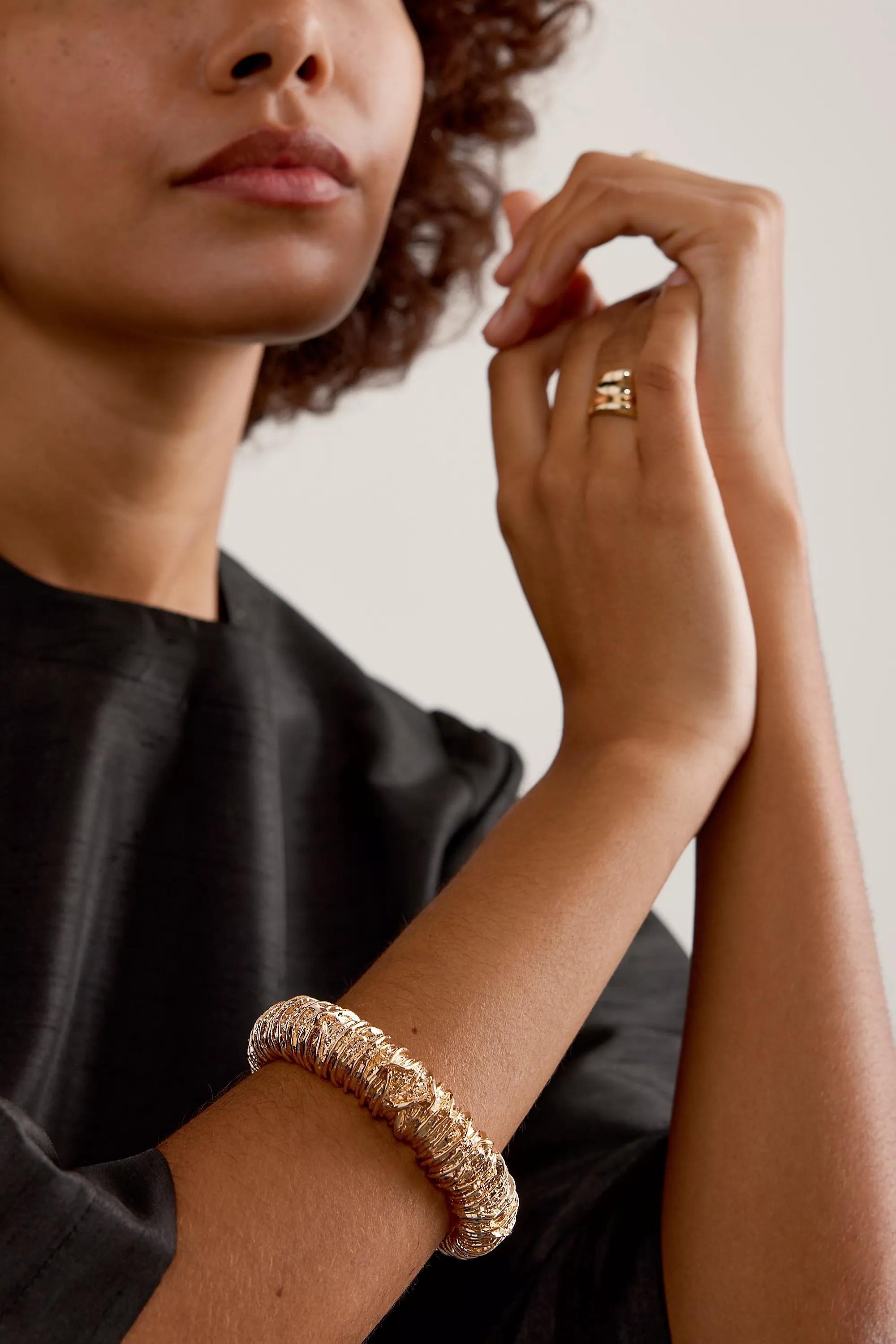 Anthropologie Cuff Bracelet, Gold, A501_0070, large image number 4