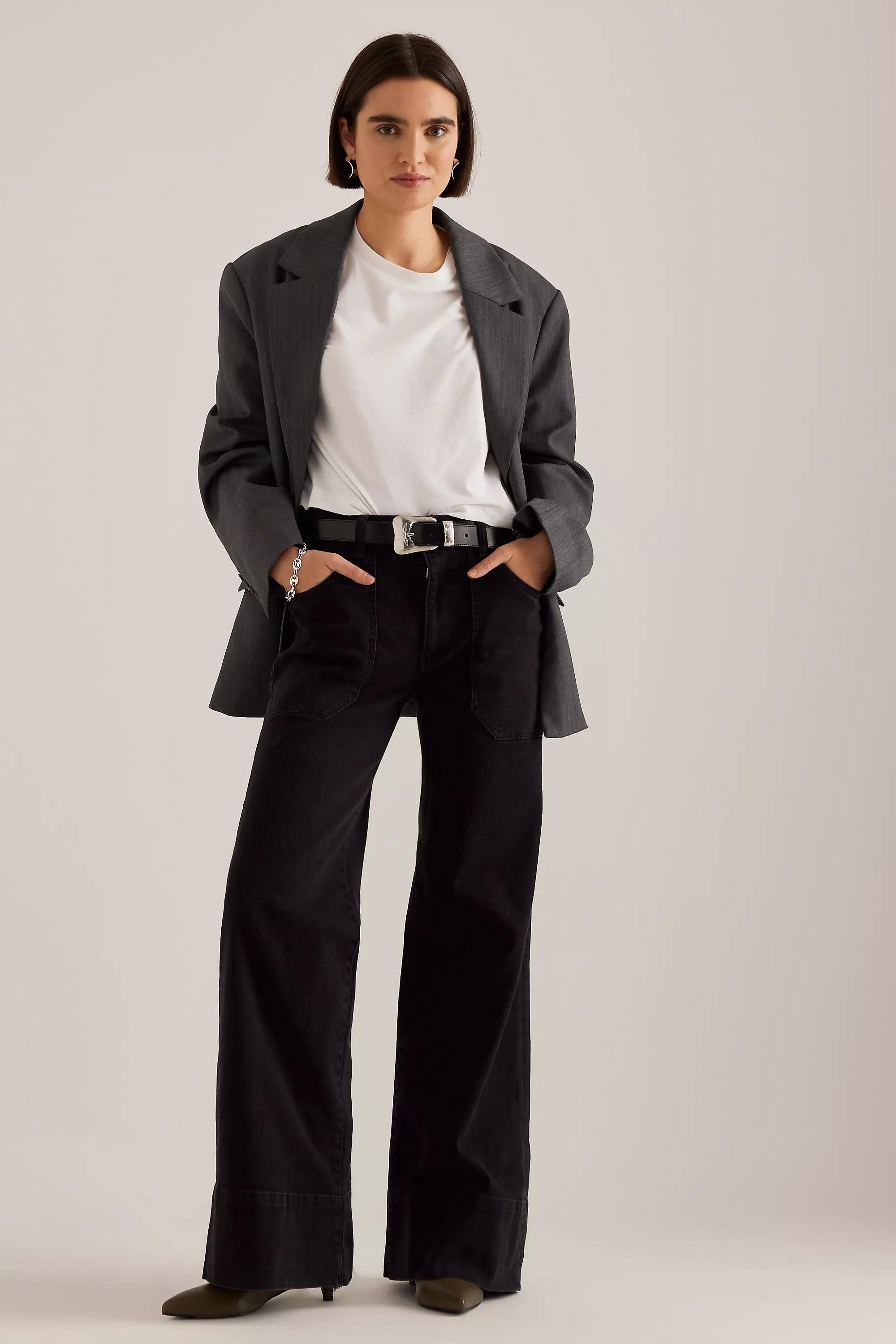 Anthropologie ed Denim Wide-Leg, Black, , large image number 8