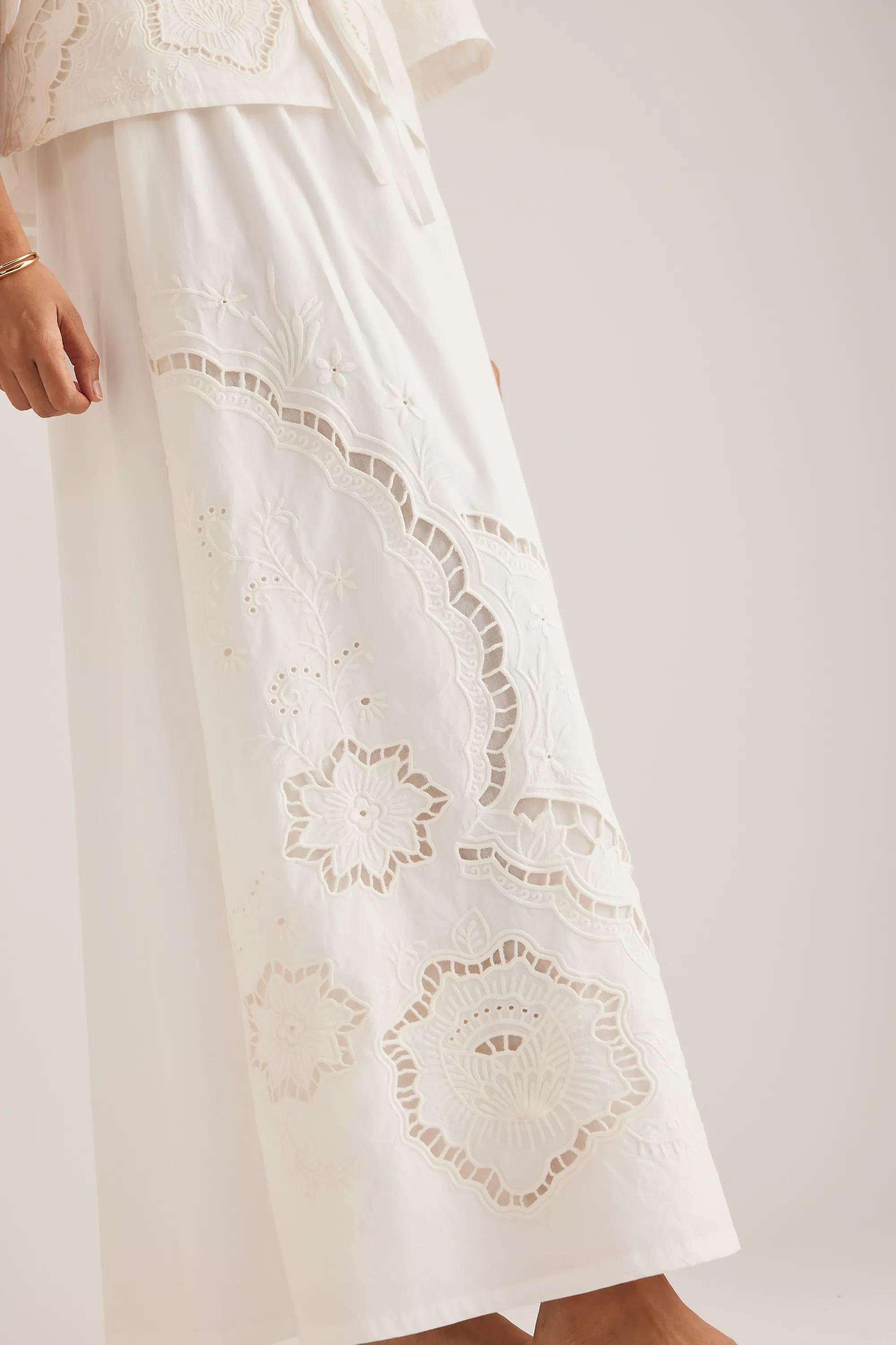 Poplin Midi Skirt, Cream, , large image number 6