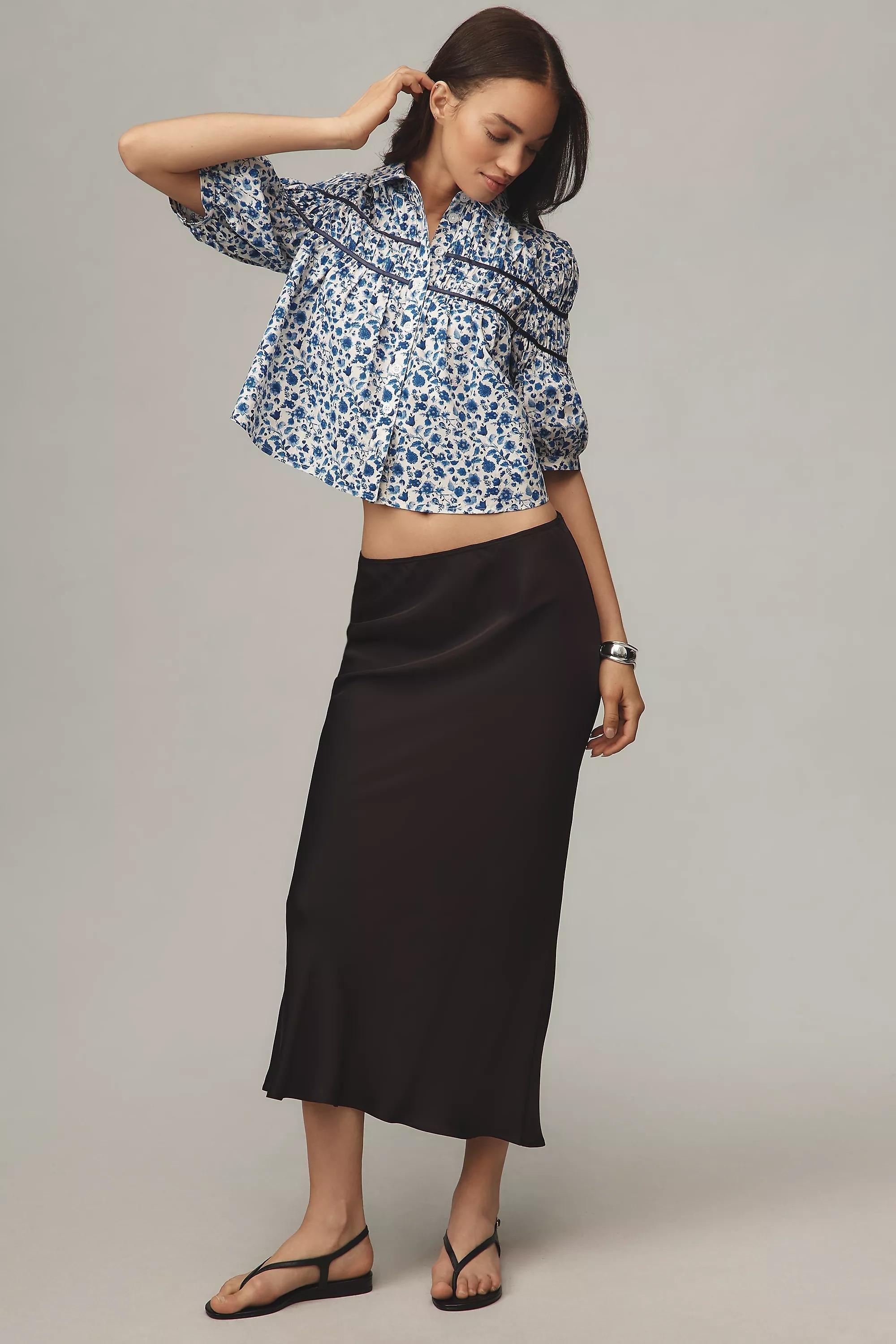 By Maeve Shirred Yoke Blouse, Multicolour, A501_0049, medium