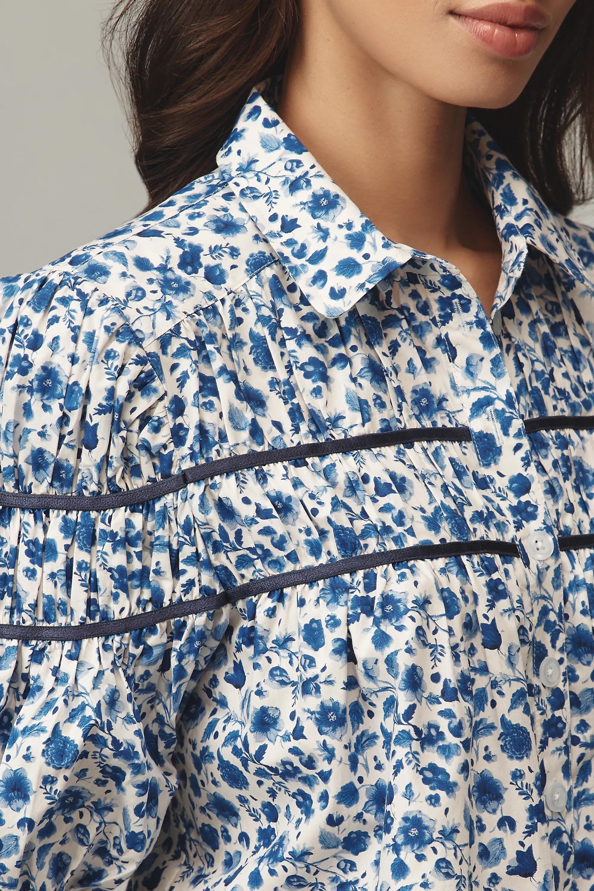 By Maeve Shirred Yoke Blouse, Multicolour, , large image number 3