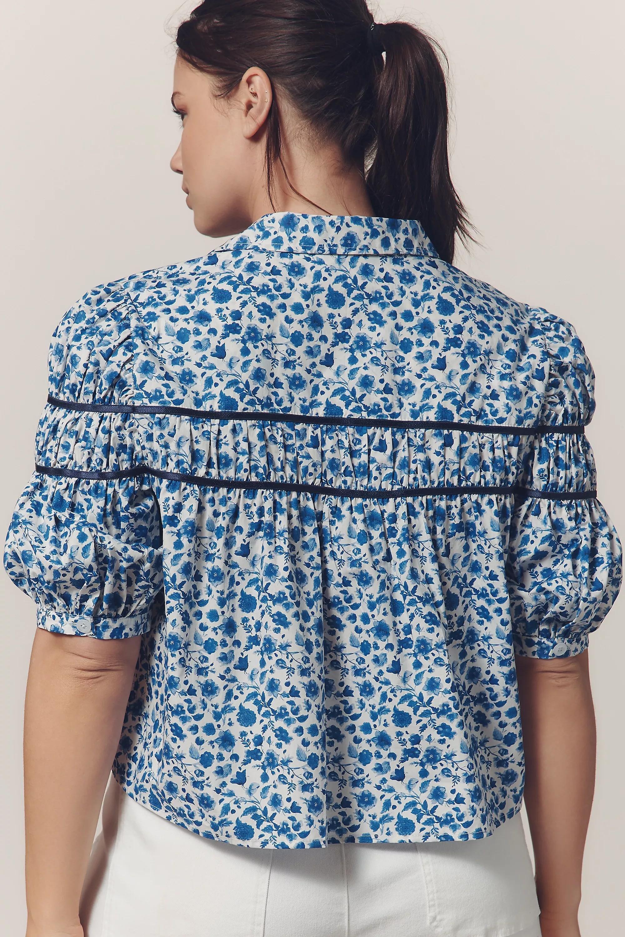 By Maeve Shirred Yoke Blouse, Multicolour, , large image number 5