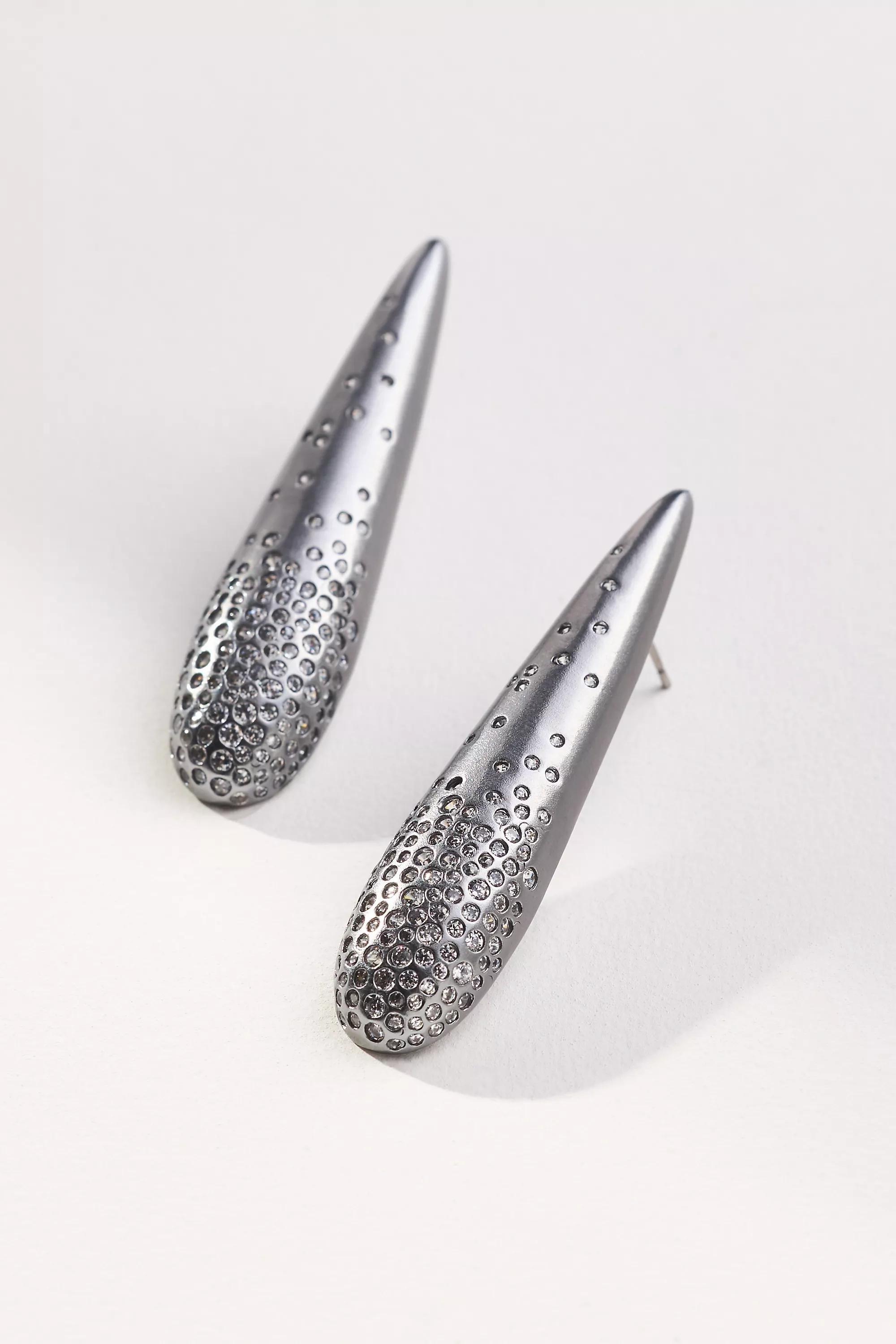 Anthropologie Earrings Drop, Grey, , medium