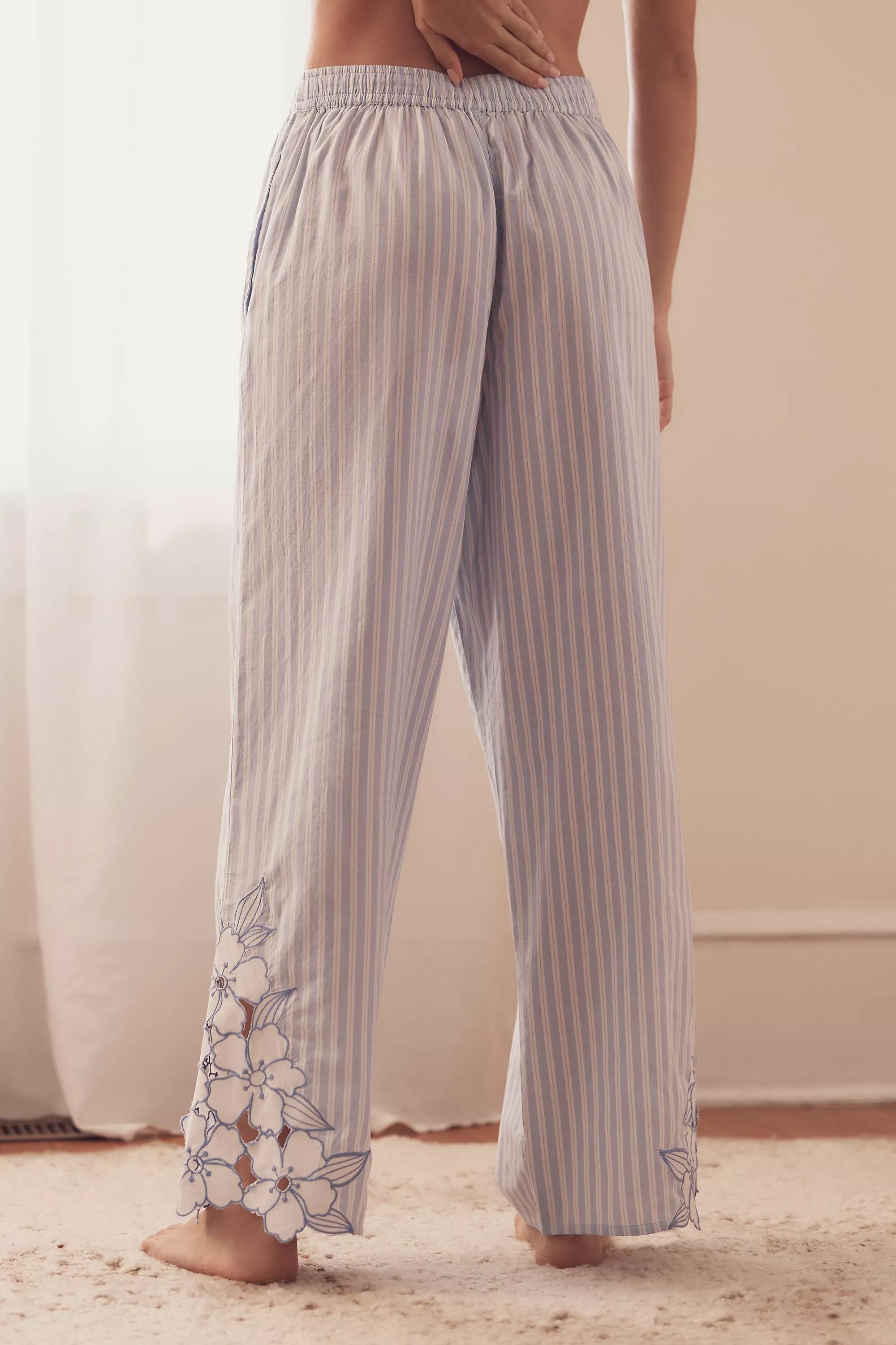 Anthropologie Striped Casual Trousers, Blue, , large image number 1