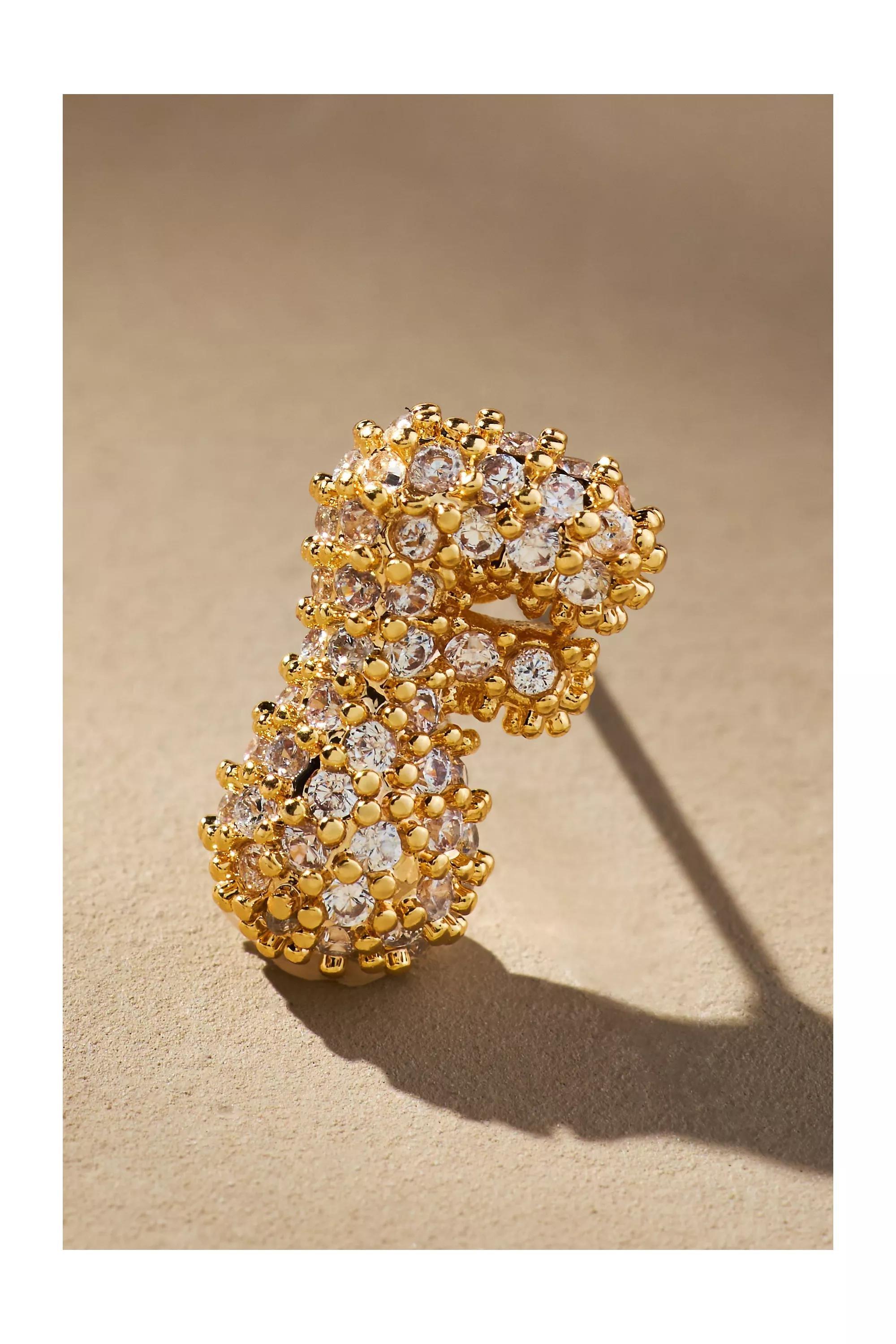 Anthropologie Bubble Letter Monogram Earrings, Gold, A501_0906, large image number 2