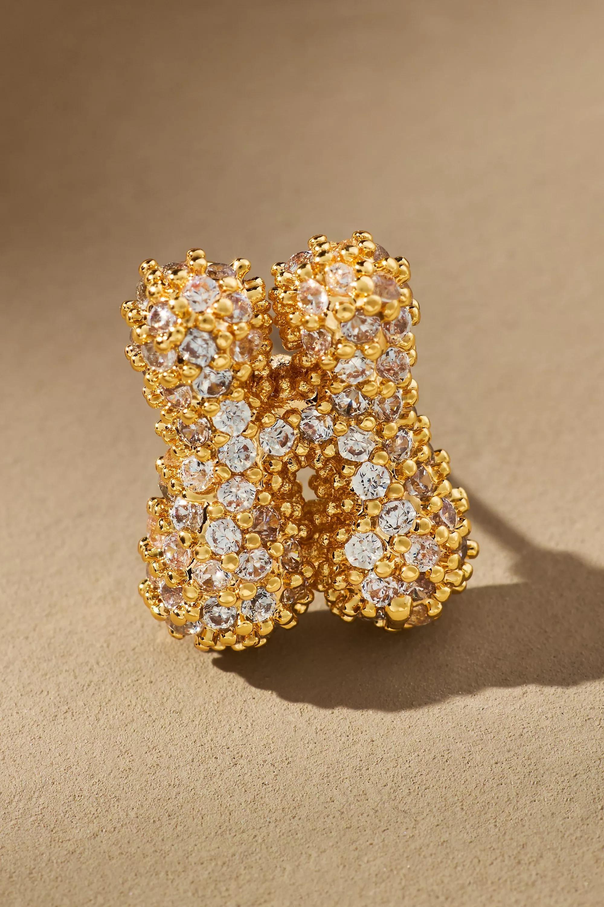 Anthropologie H Bubble Letter Monogram Earrings, Gold, A501_0908, large image number 2
