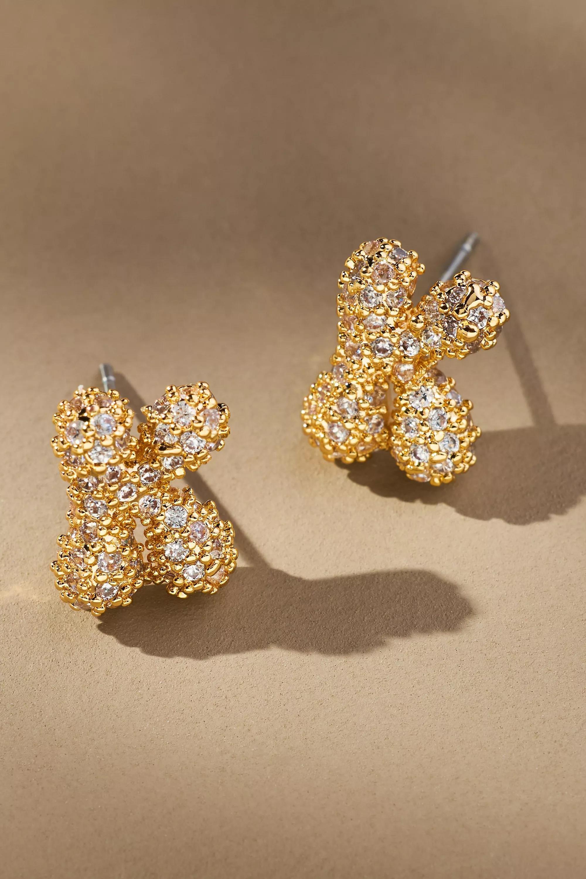 Anthropologie K Bubble Letter Monogram Earrings, Gold, A501_0911, large image number 0