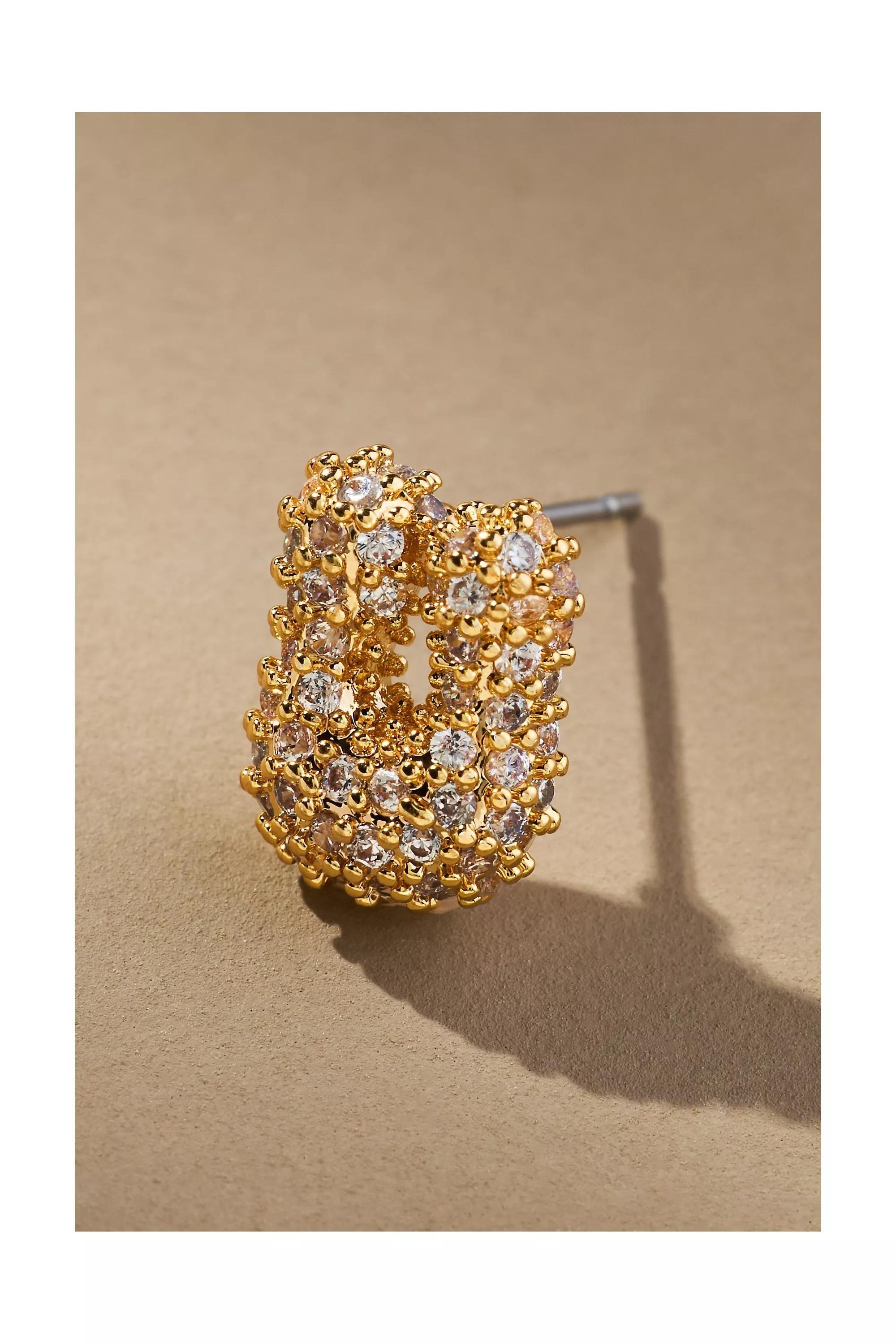 Anthropologie Bubble Letter Monogram Earrings, Gold, A501_0921, large image number 2