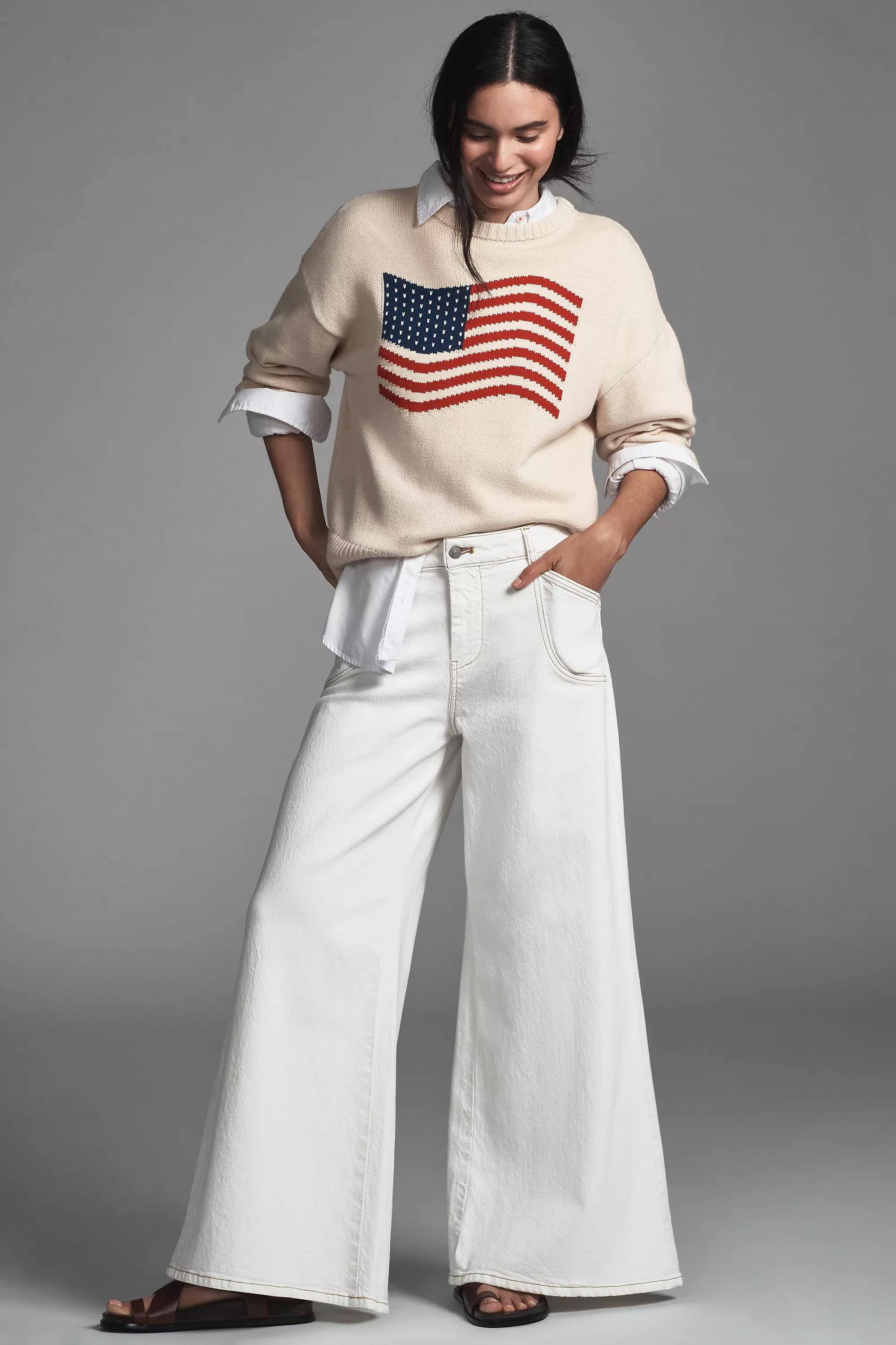 Anthropologie ed Denim Wide-Leg, White, , medium