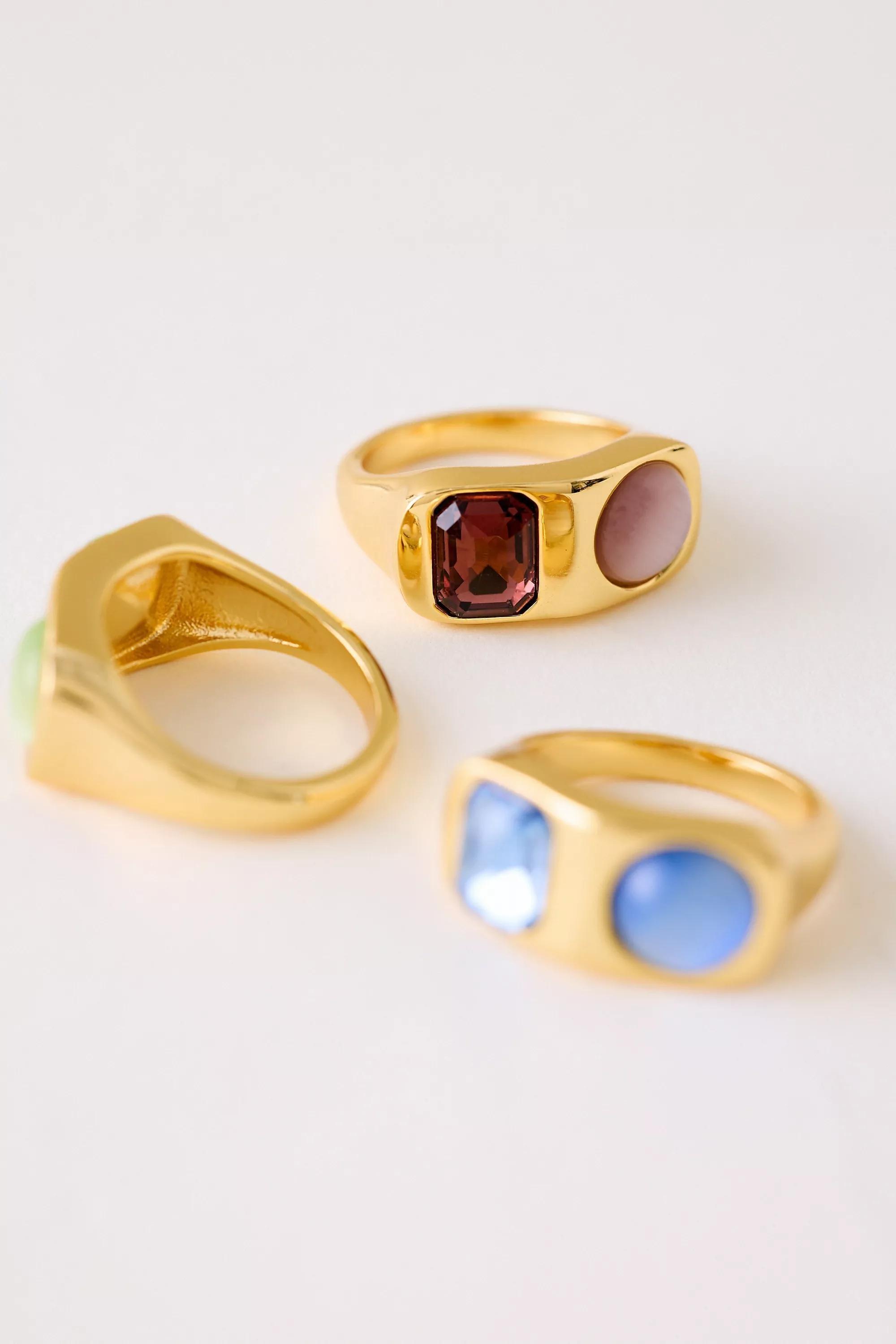 Gold-Plated Stone Ring, Purple, A501_0050, large image number 4