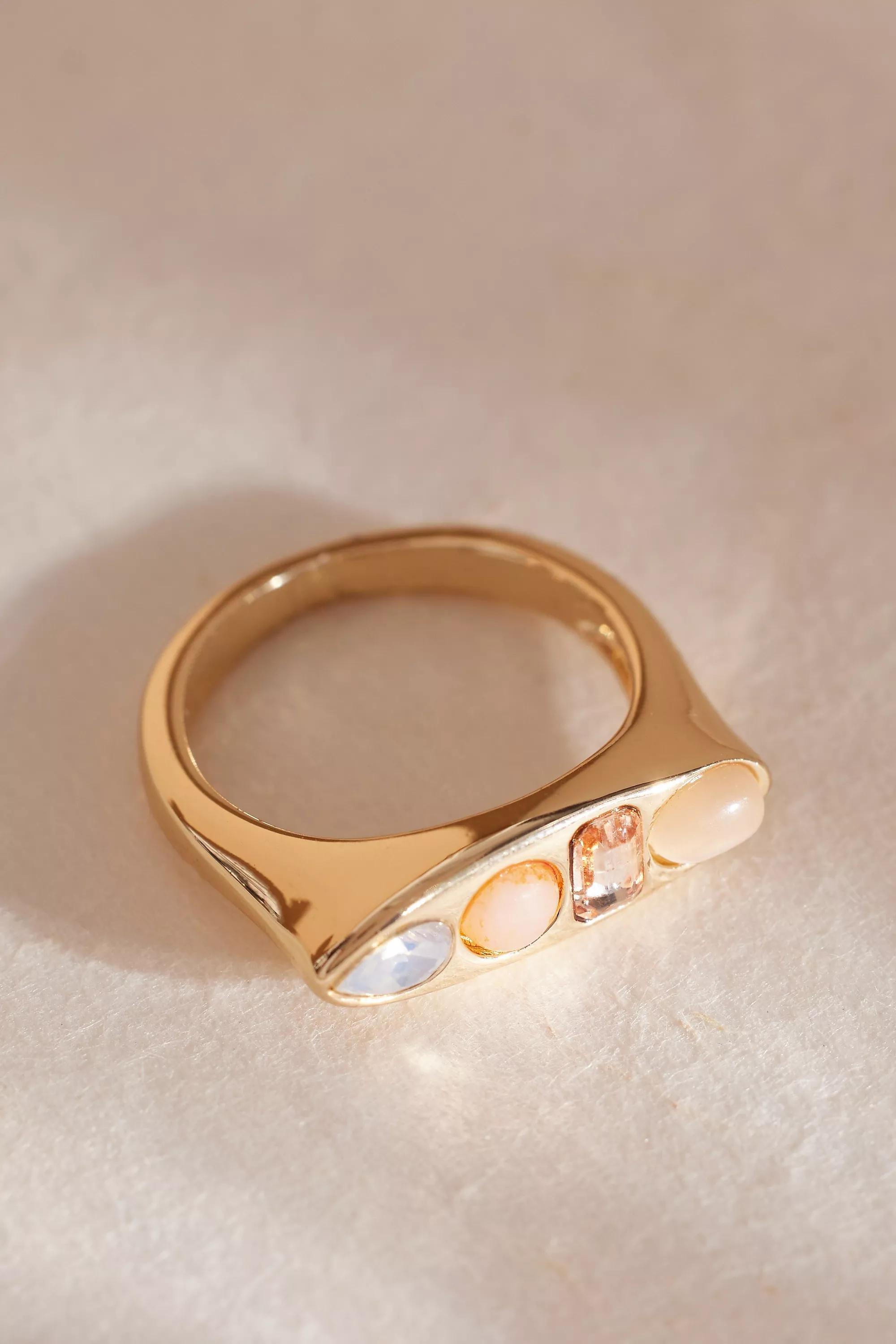 Anthropologie Gemstone Ring, Gold, , large image number 1
