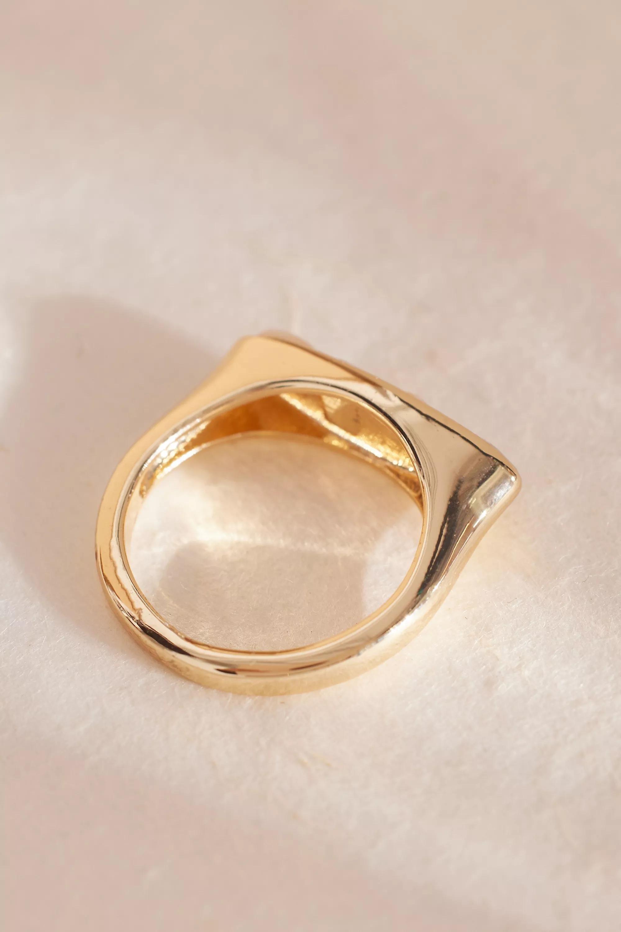 Anthropologie Gemstone Ring, Gold, , large image number 2