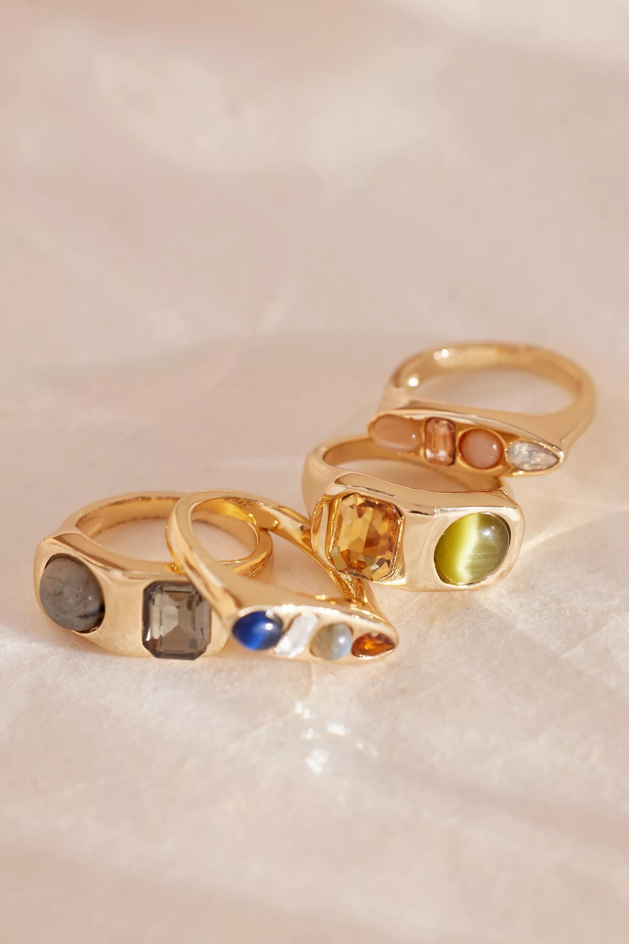 Anthropologie Gemstone Ring, Gold, , large image number 3