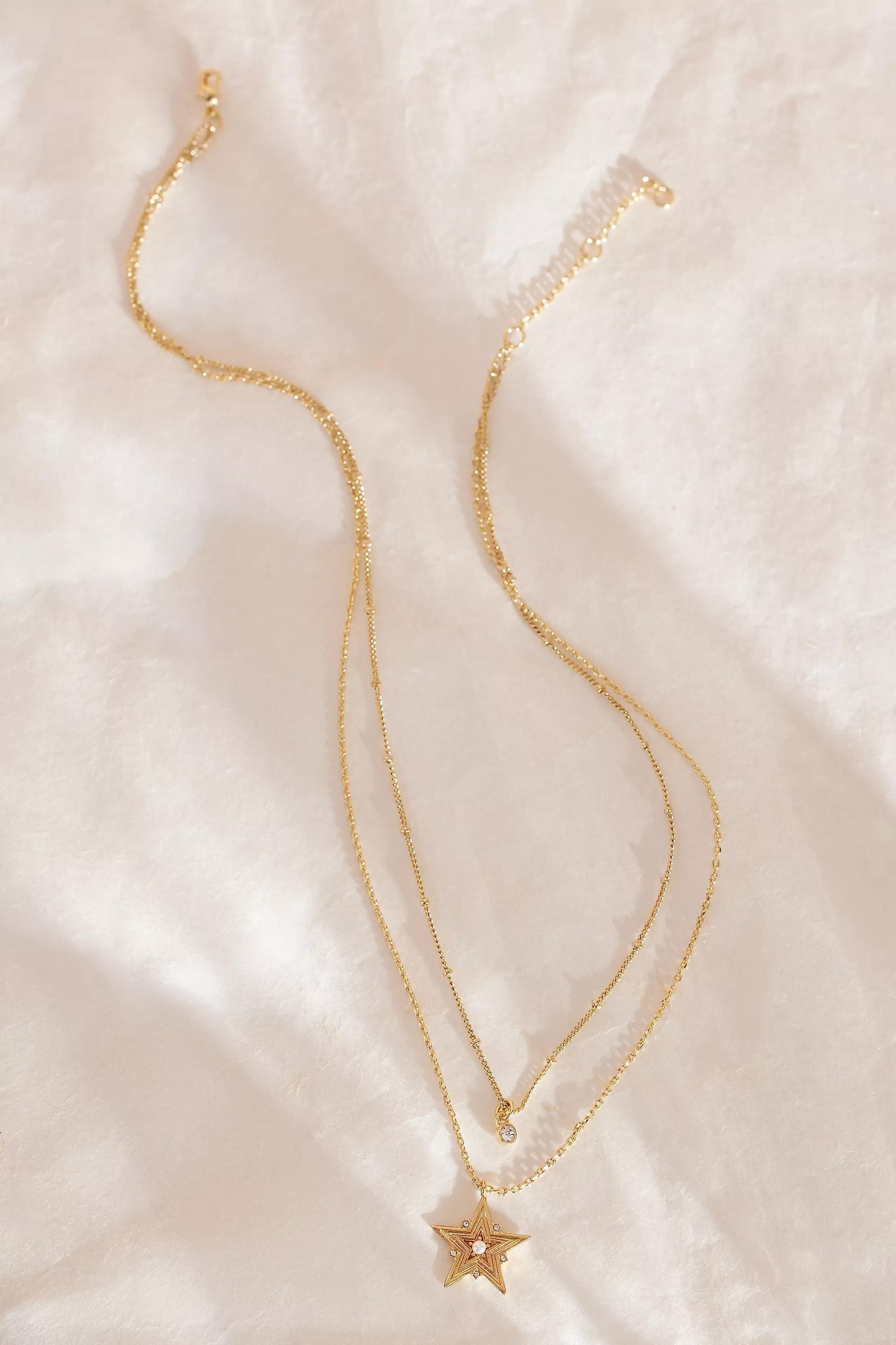 Anthropologie Multi-Chain Necklace, Gold, A501_0070, large image number 1