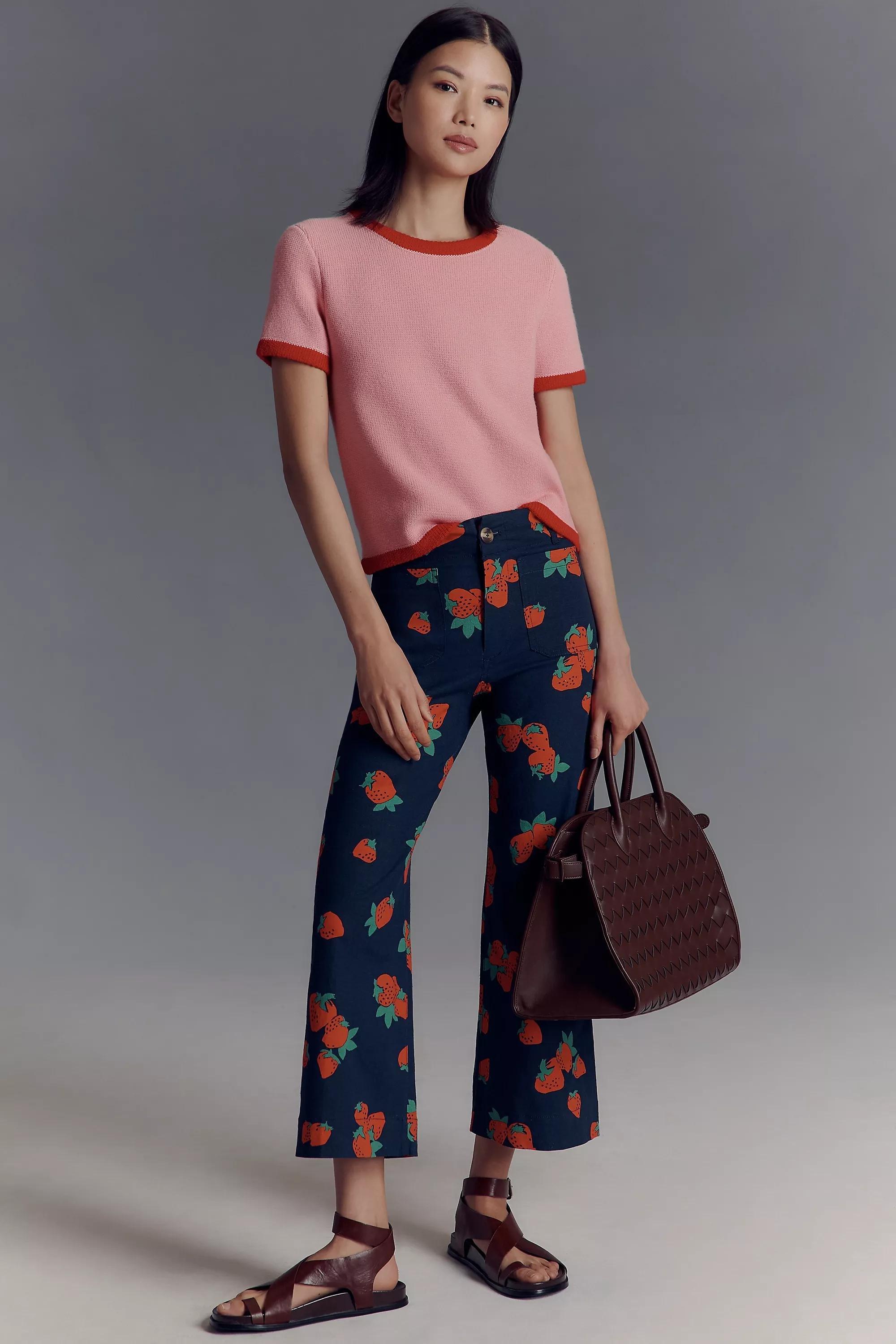 Pattern The Colette Cropped Wide-Leg Trousers By Maeve , Blue, , large image number 0