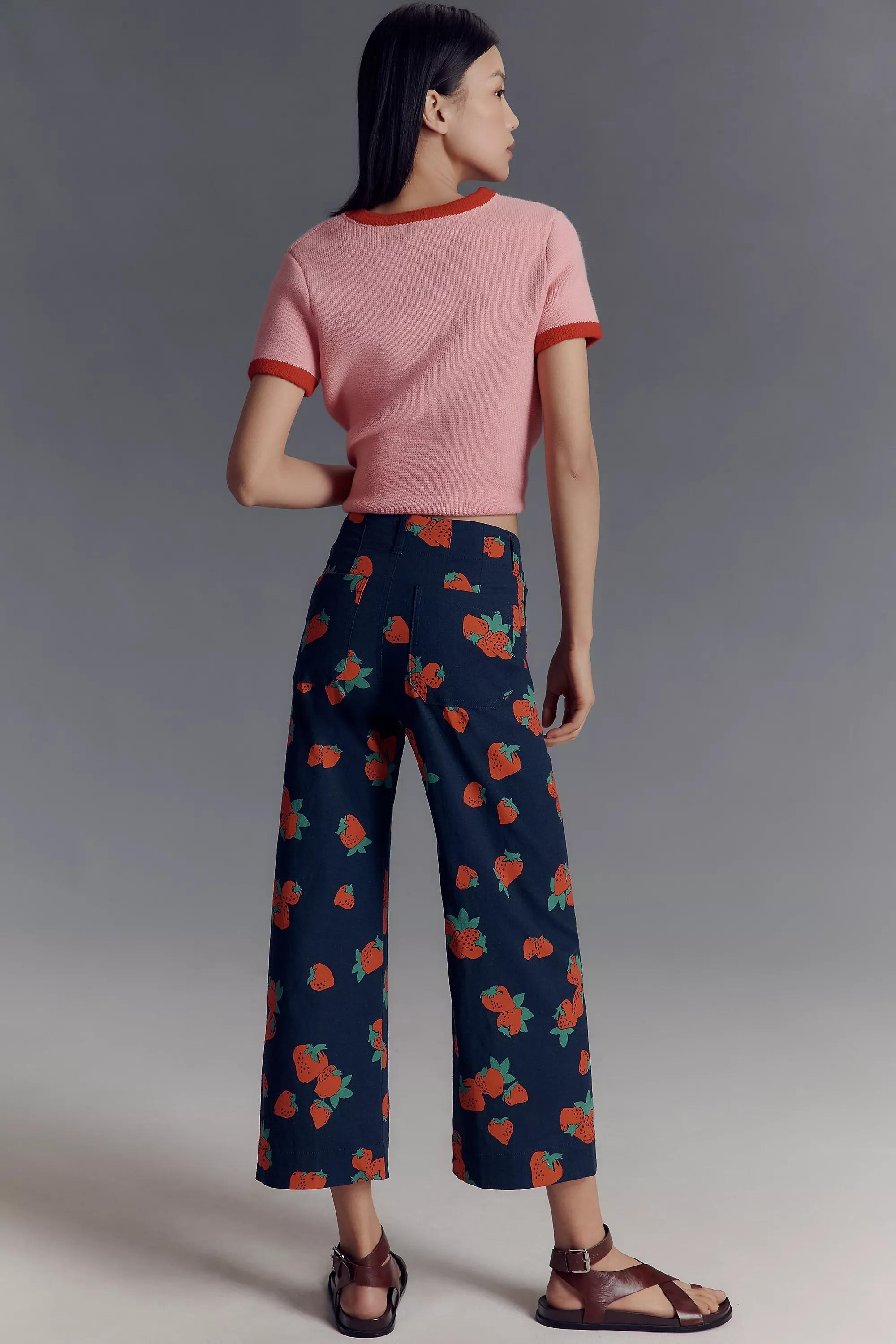 Pattern The Colette Cropped Wide-Leg Trousers By Maeve , Blue, , large image number 1