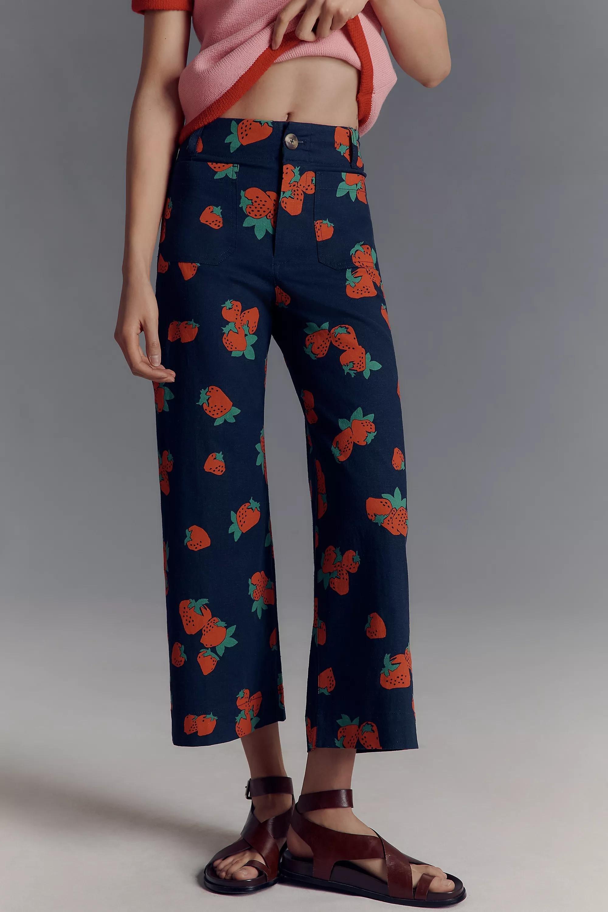 Pattern The Colette Cropped Wide-Leg Trousers By Maeve , Blue, , large image number 2