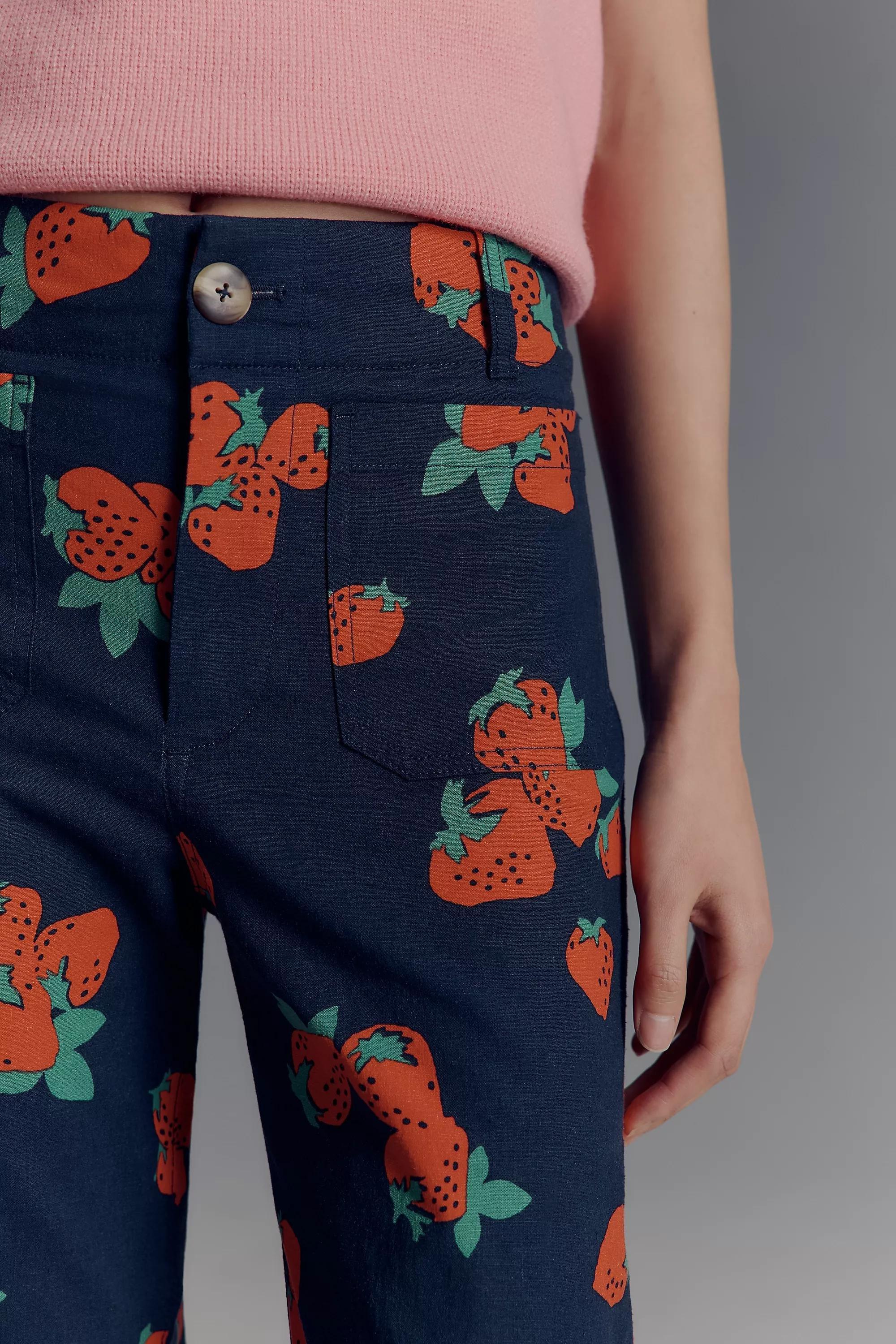 Pattern The Colette Cropped Wide-Leg Trousers By Maeve , Blue, , large image number 3