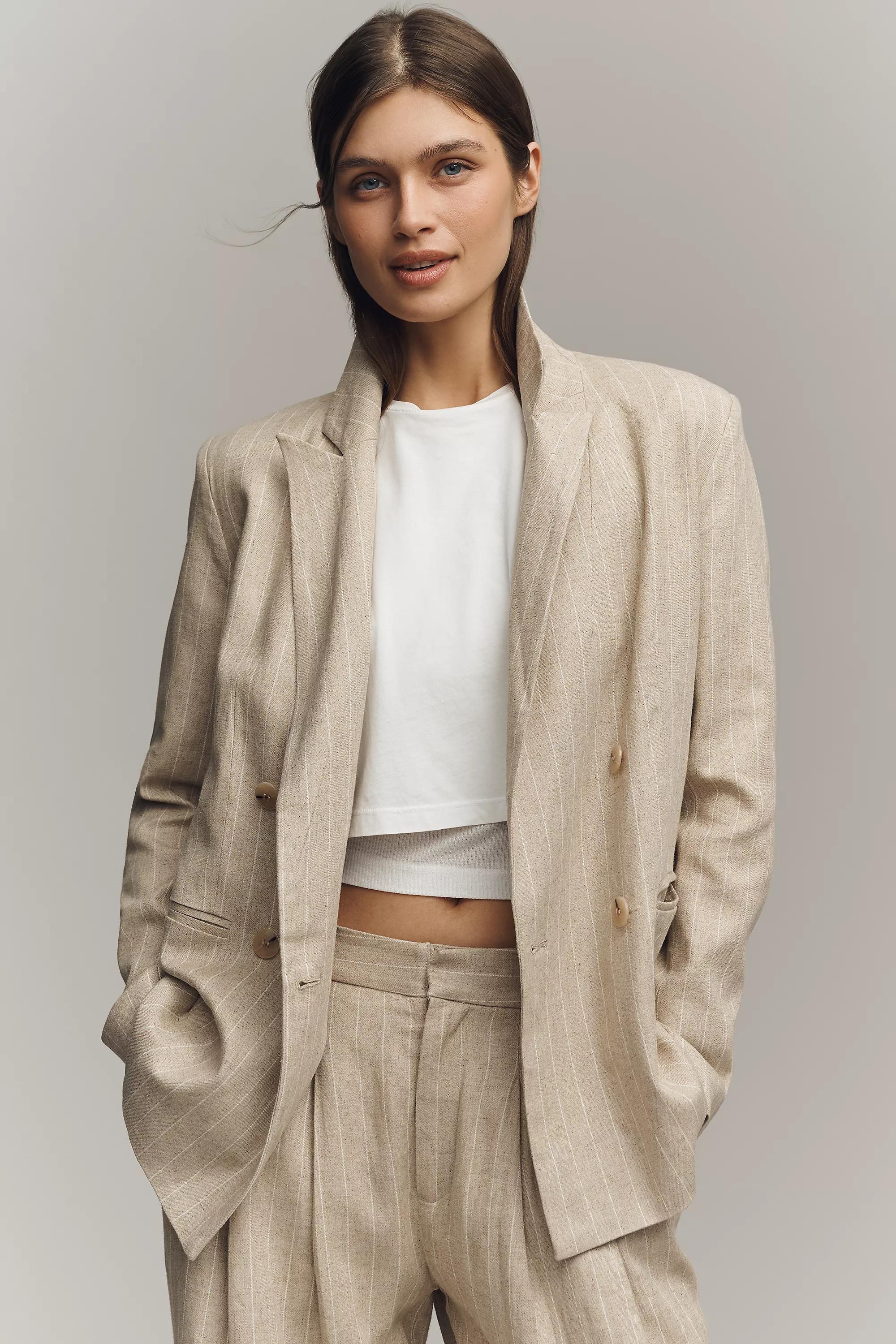 The Rue Oversized Blazer By Maeve, White, A501_0543, large image number 0