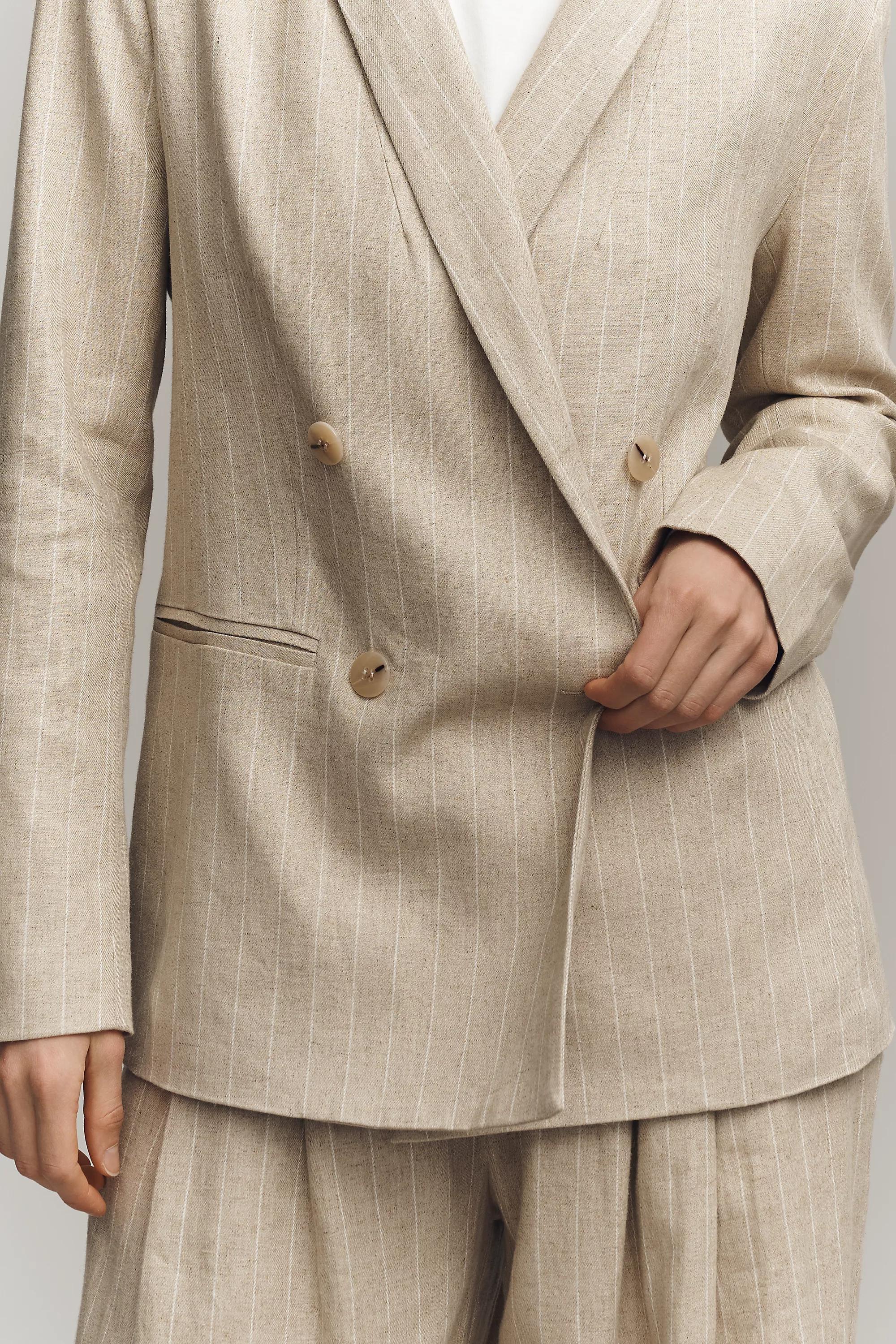 The Rue Oversized Blazer By Maeve, White, A501_0543, large image number 3