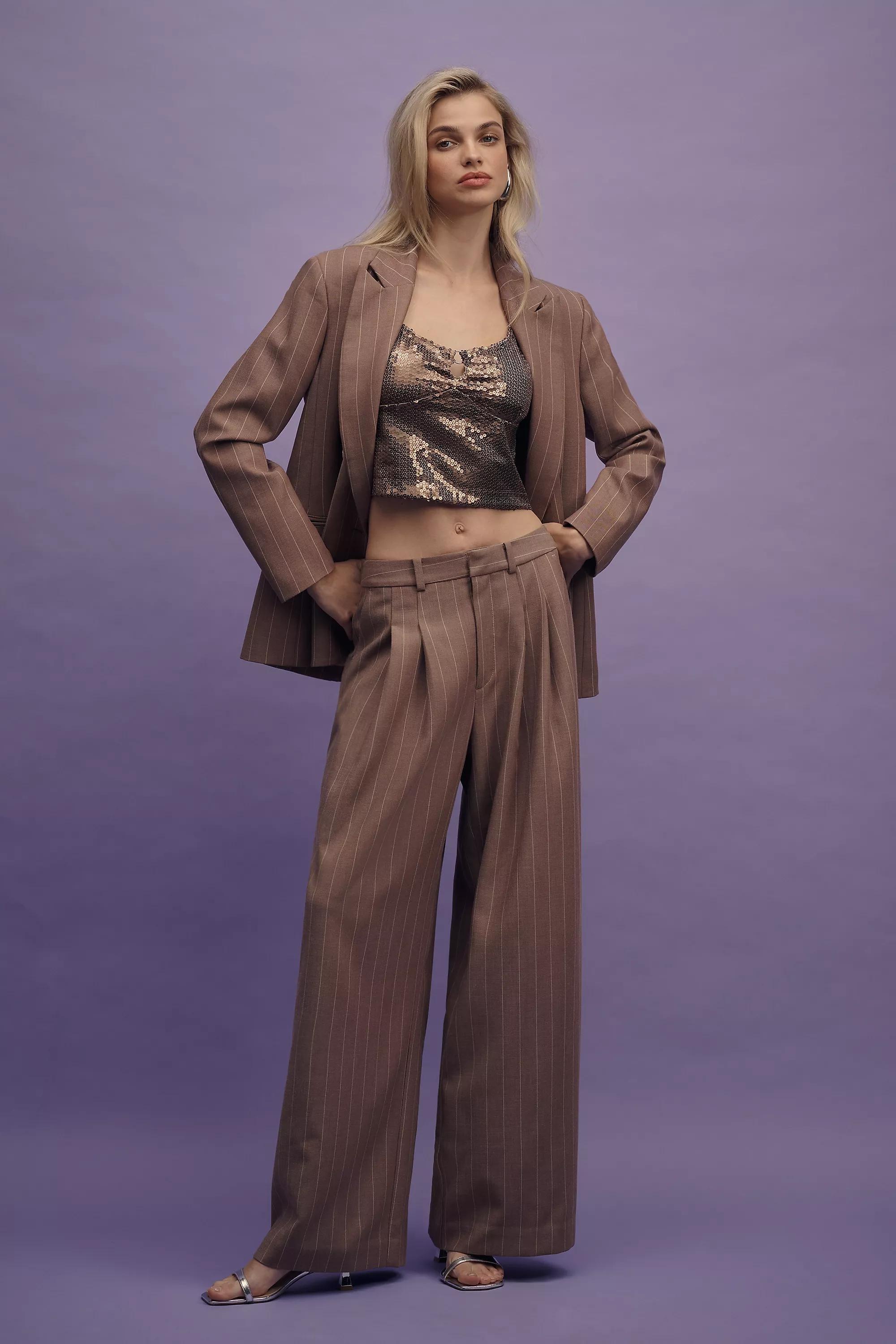 Anthropologie Plain Formal Trousers, Brown, , large image number 0