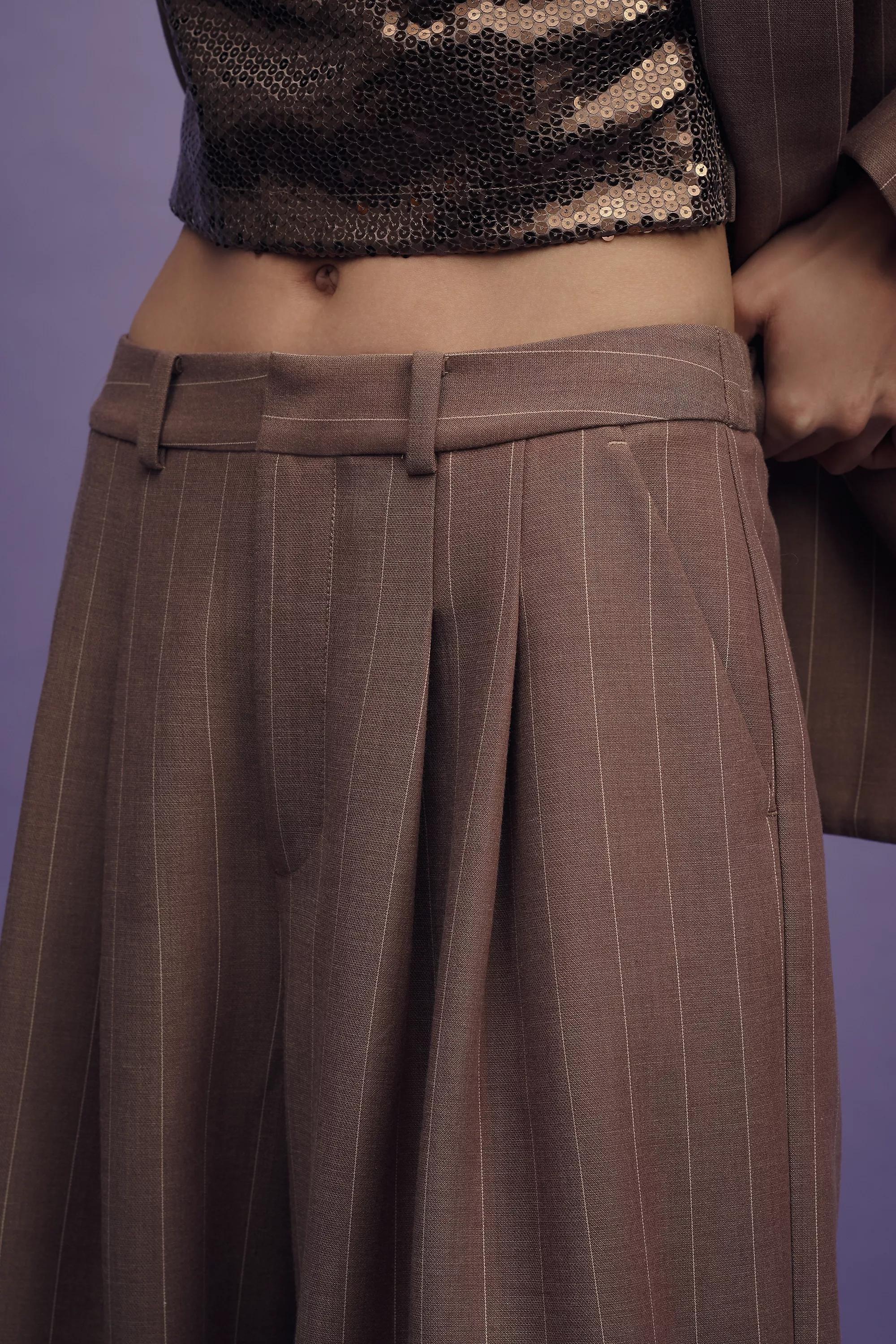 Anthropologie Plain Formal Trousers, Brown, , large image number 3