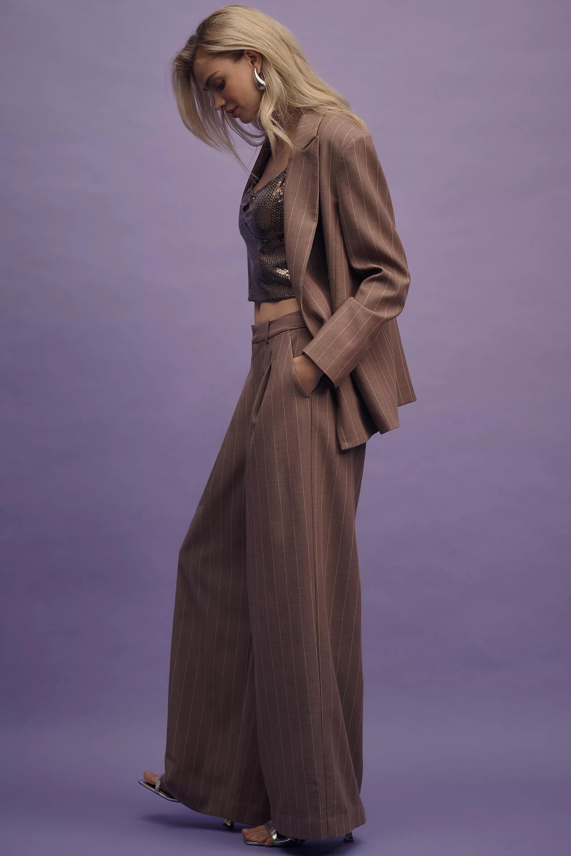 Anthropologie Plain Formal Trousers, Brown, , large image number 4