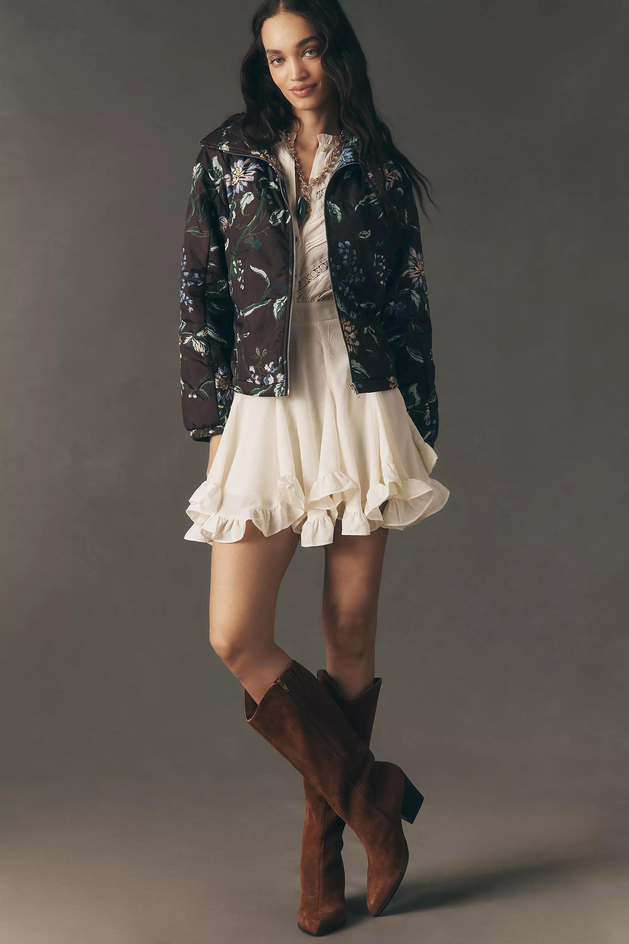 The Dahlia Floral Bomber Jacket, Brown, A501_0524, large image number 2